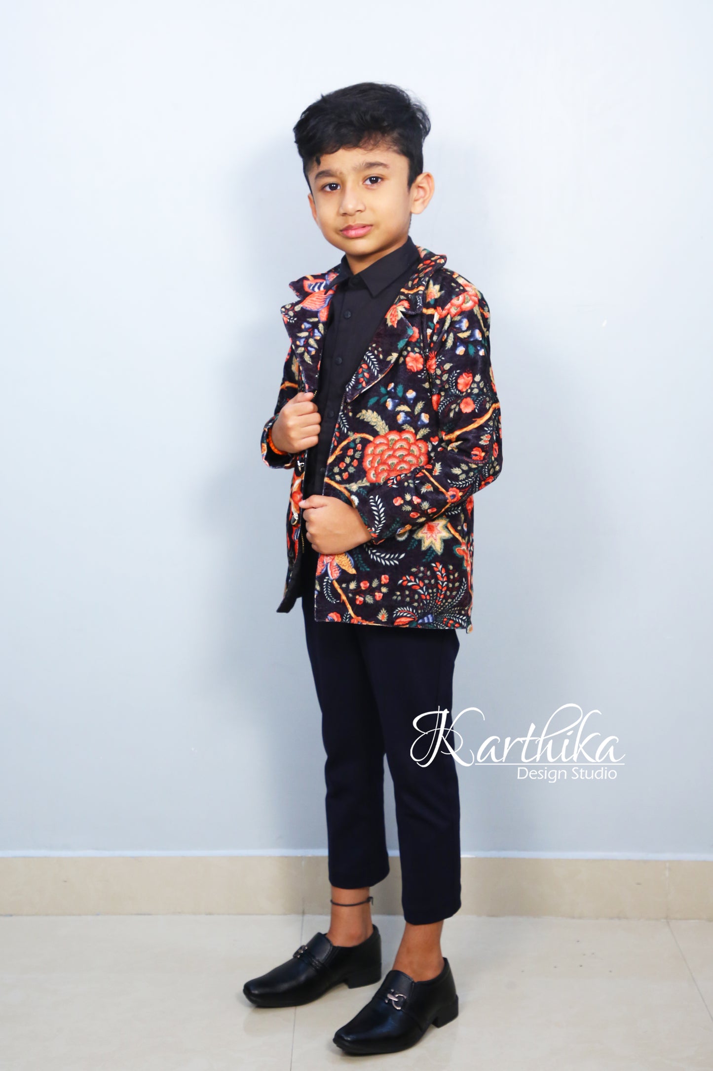 Floral Velvet suit for kids..