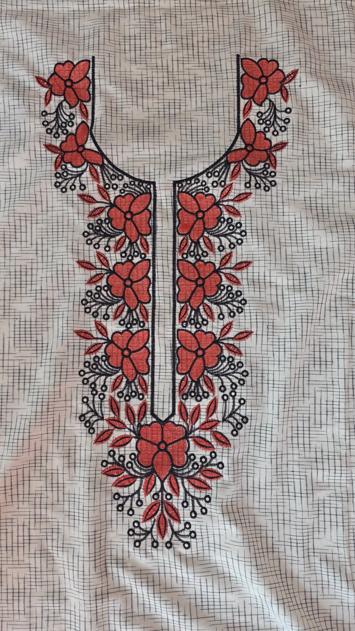 Embroidered ikkat cotton tunic