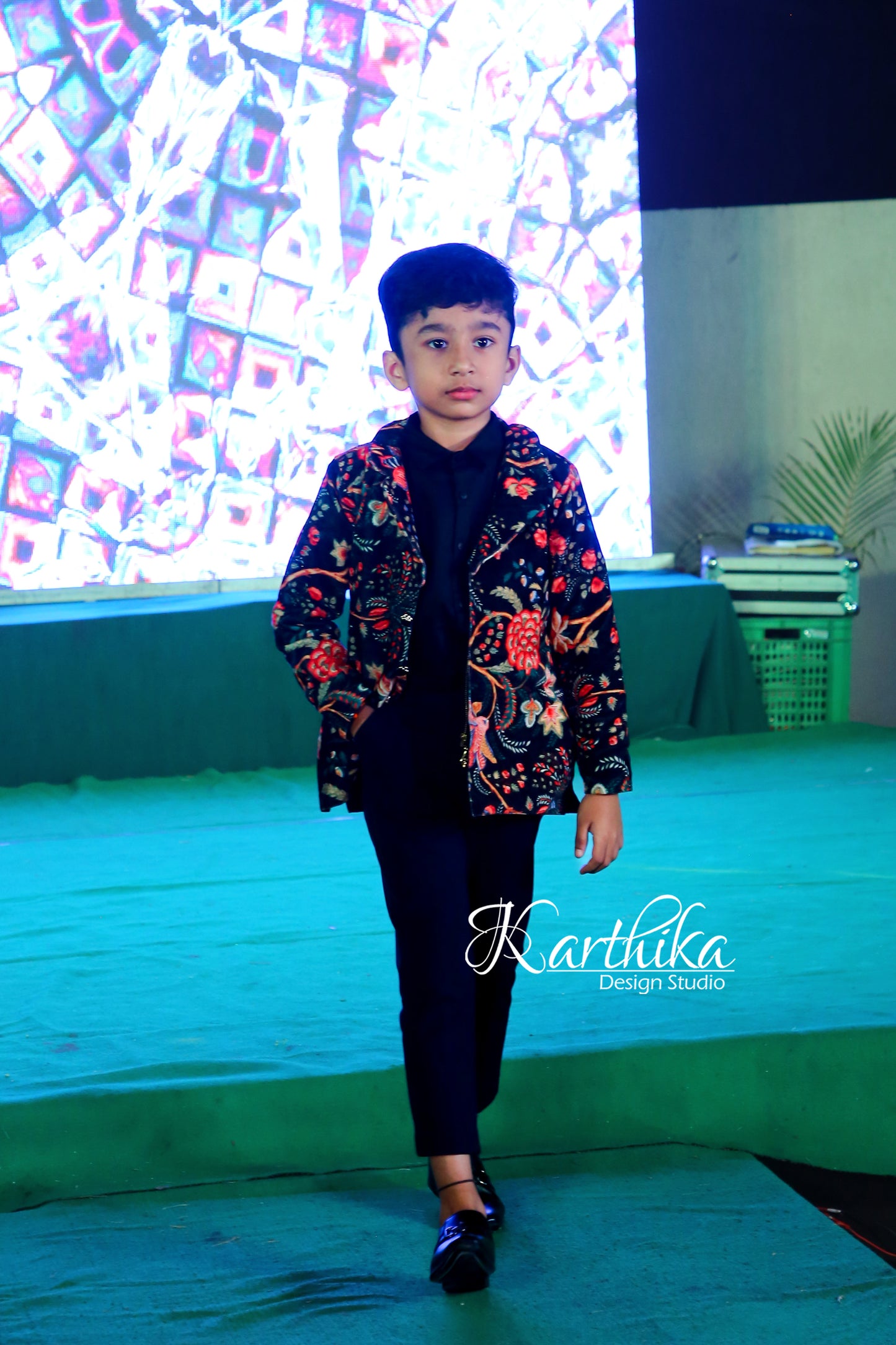 Floral Velvet suit for kids..