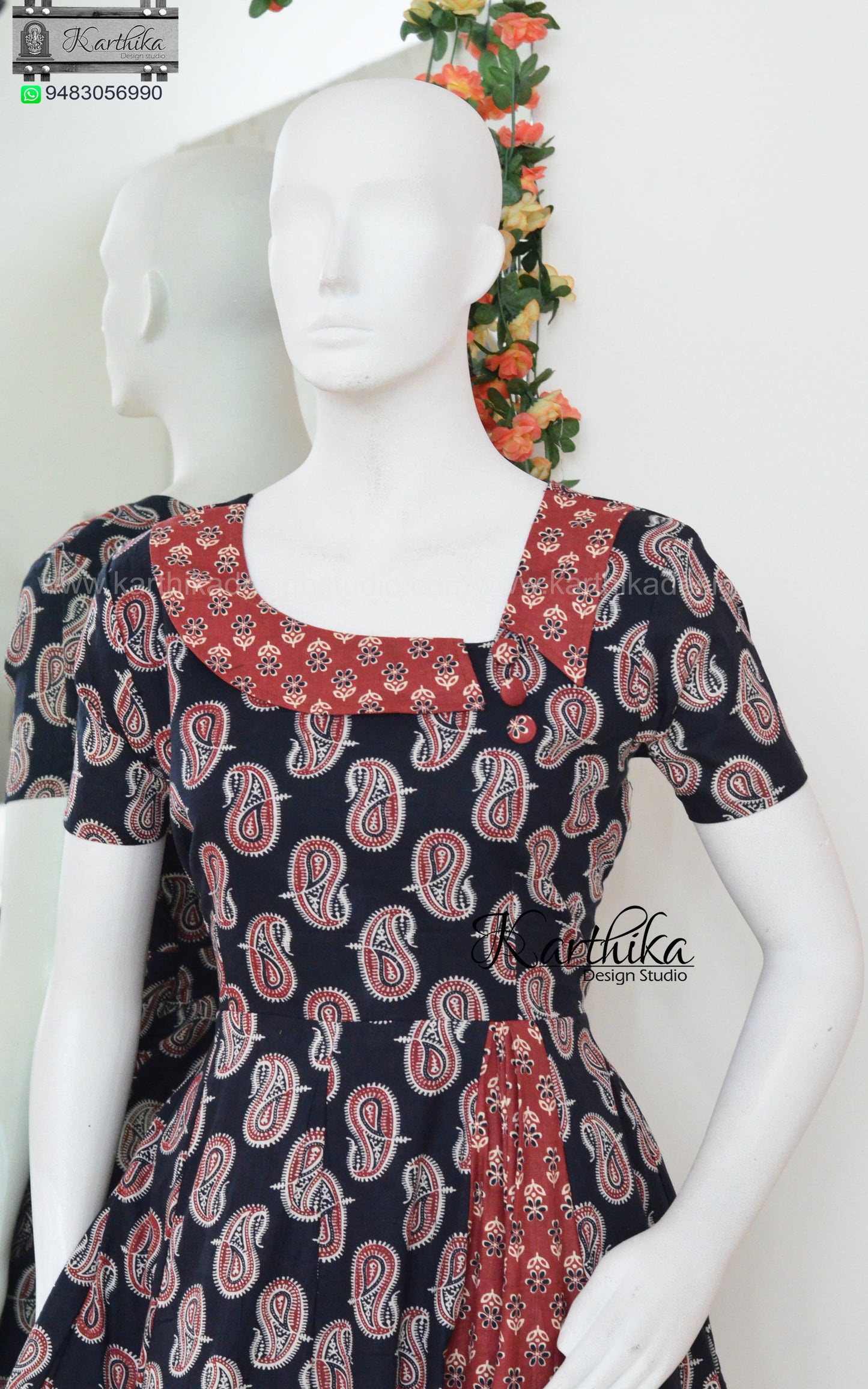 Ajrakh cotton frock
