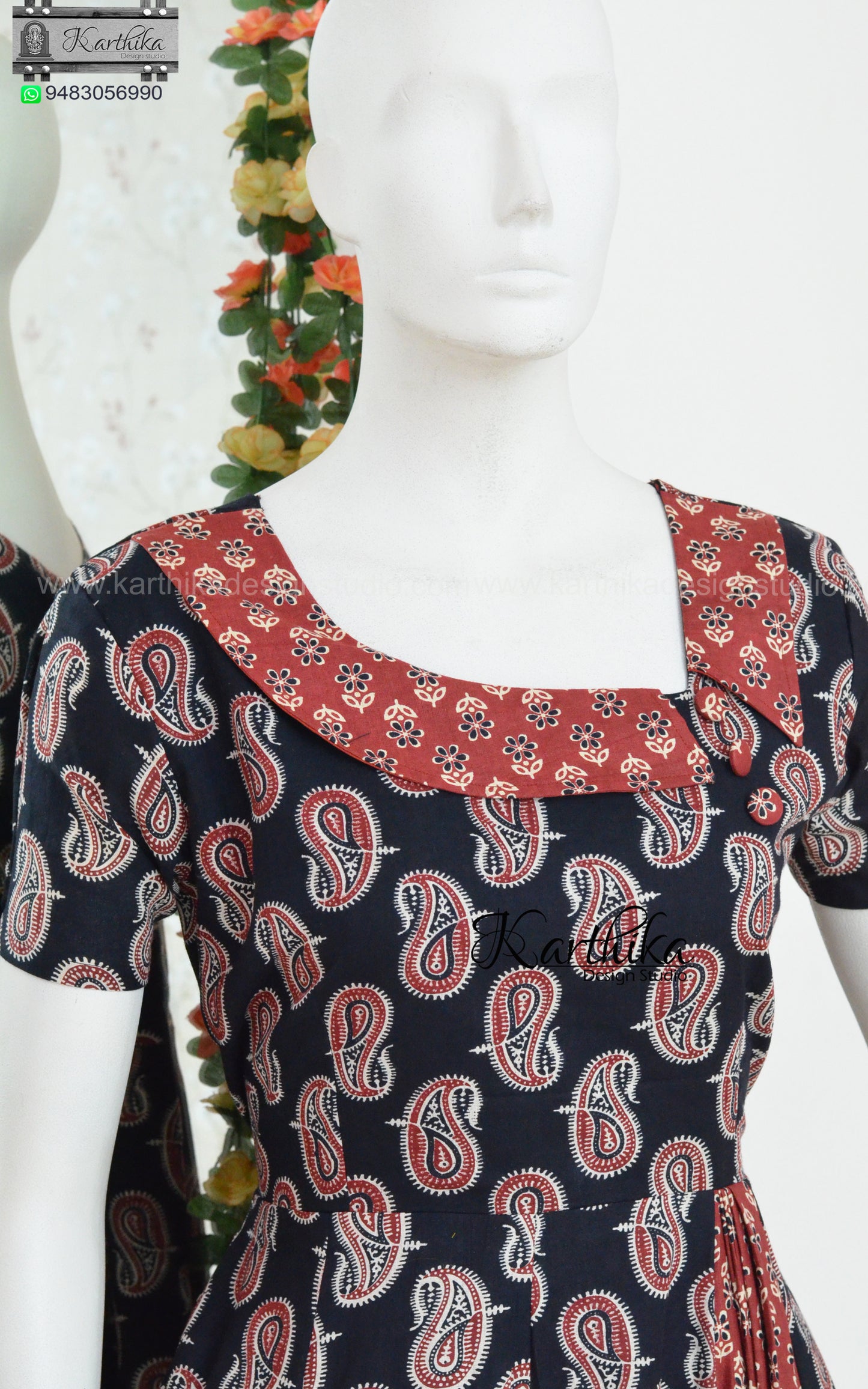 Ajrakh cotton frock
