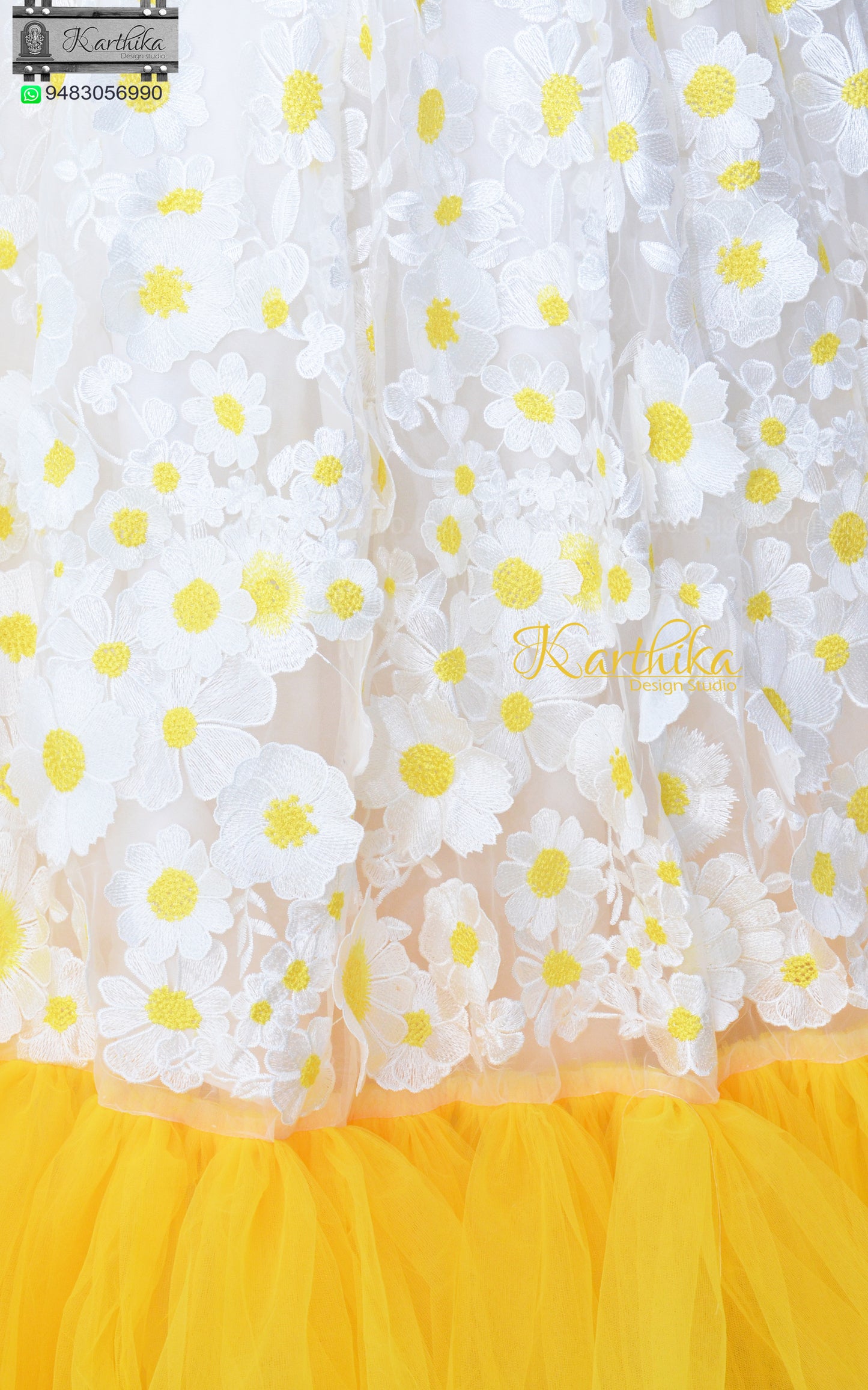 Premium Embroidered net long gown with applique work