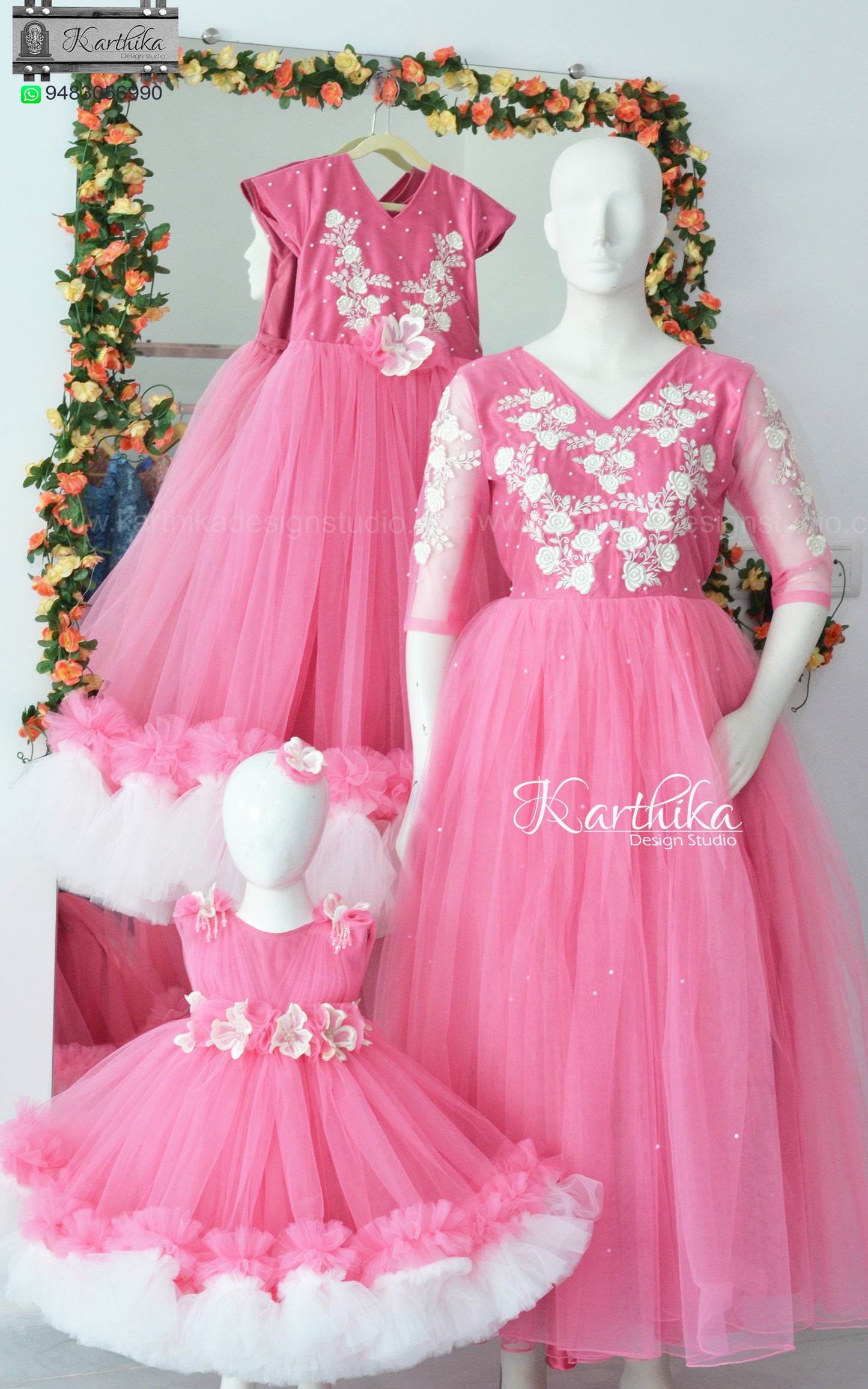 Baby pink birthday frock