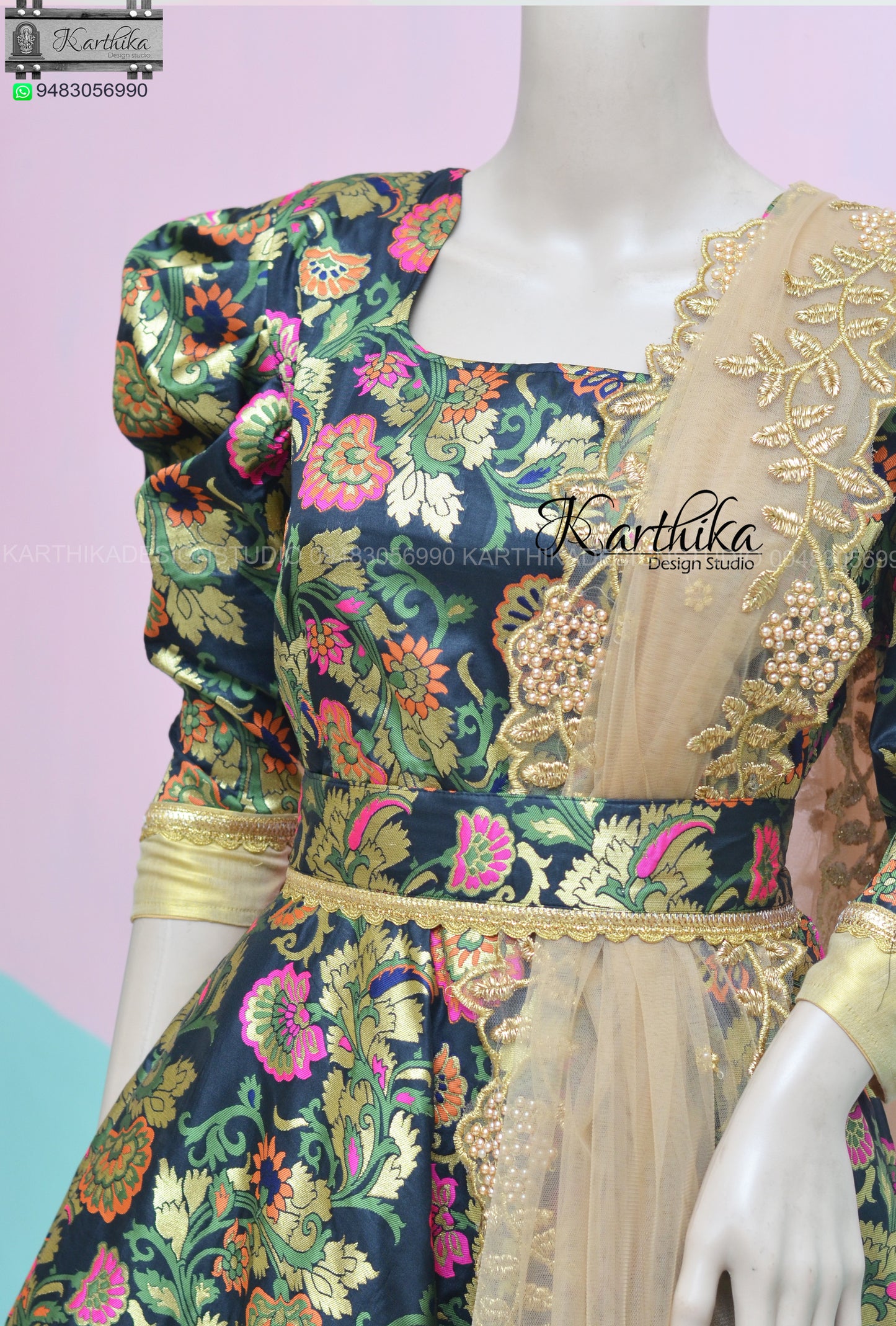 Banarasi silk long gown