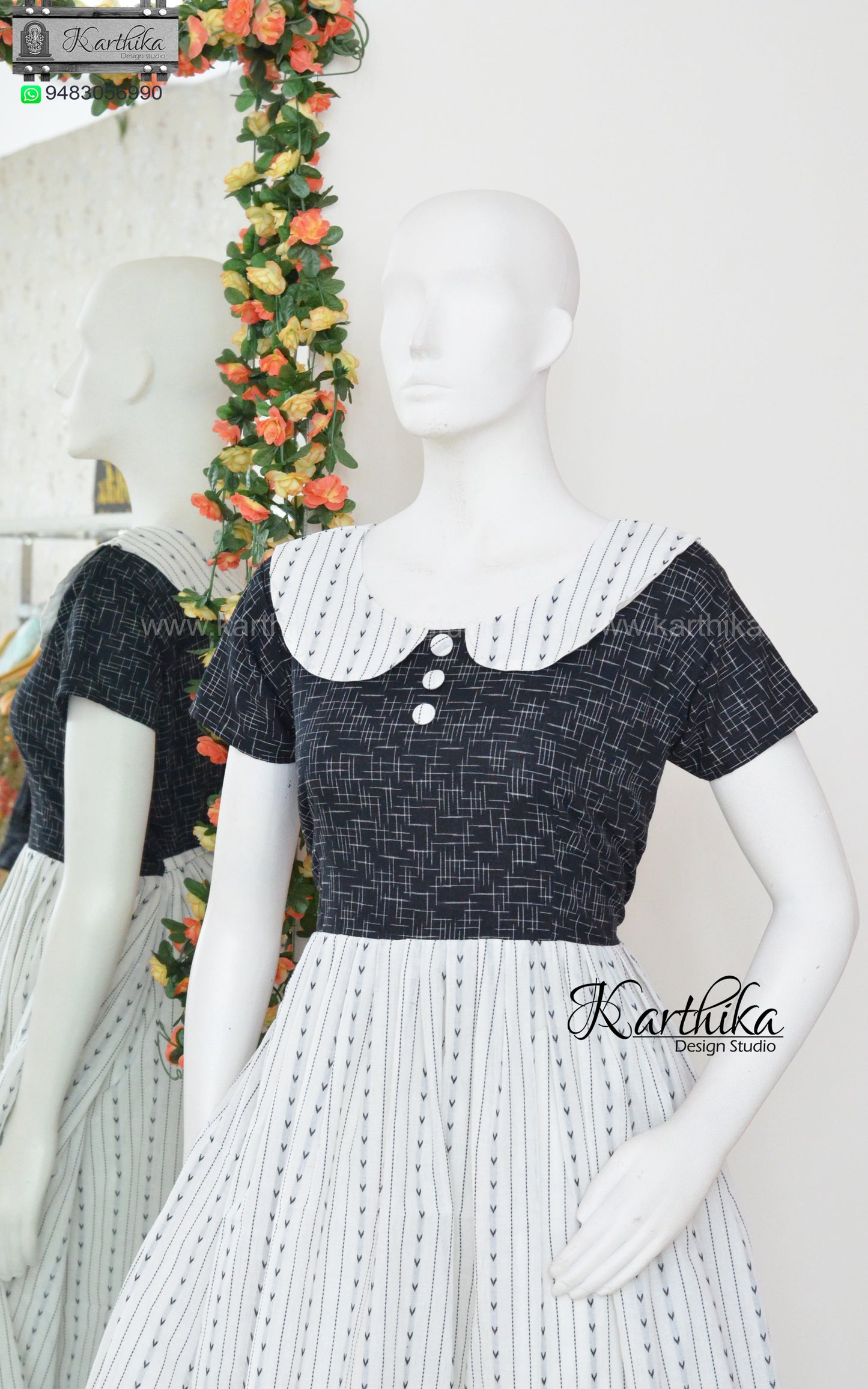 Black and white cotton frock