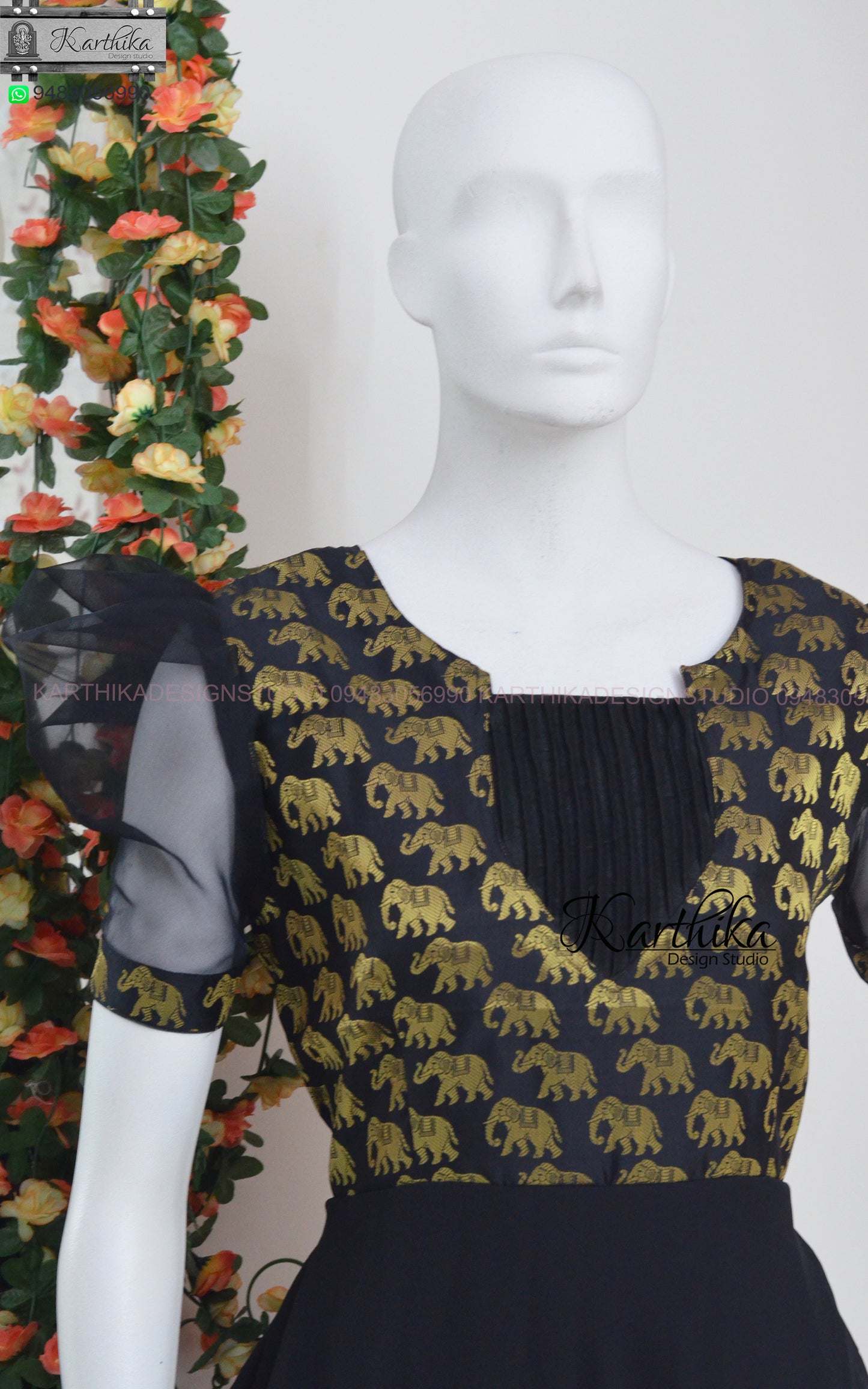 Black georgette frock