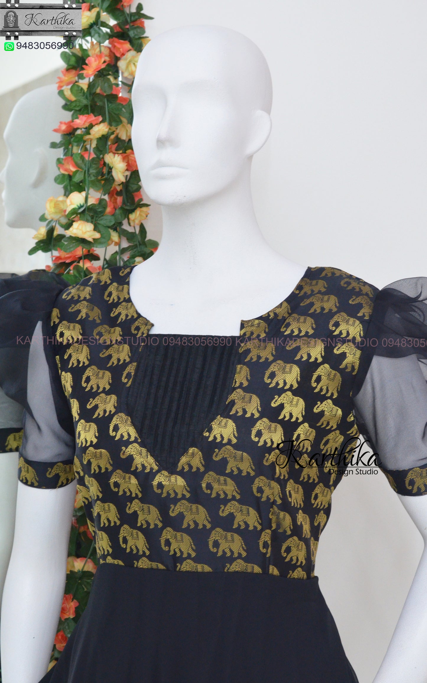 Black georgette frock