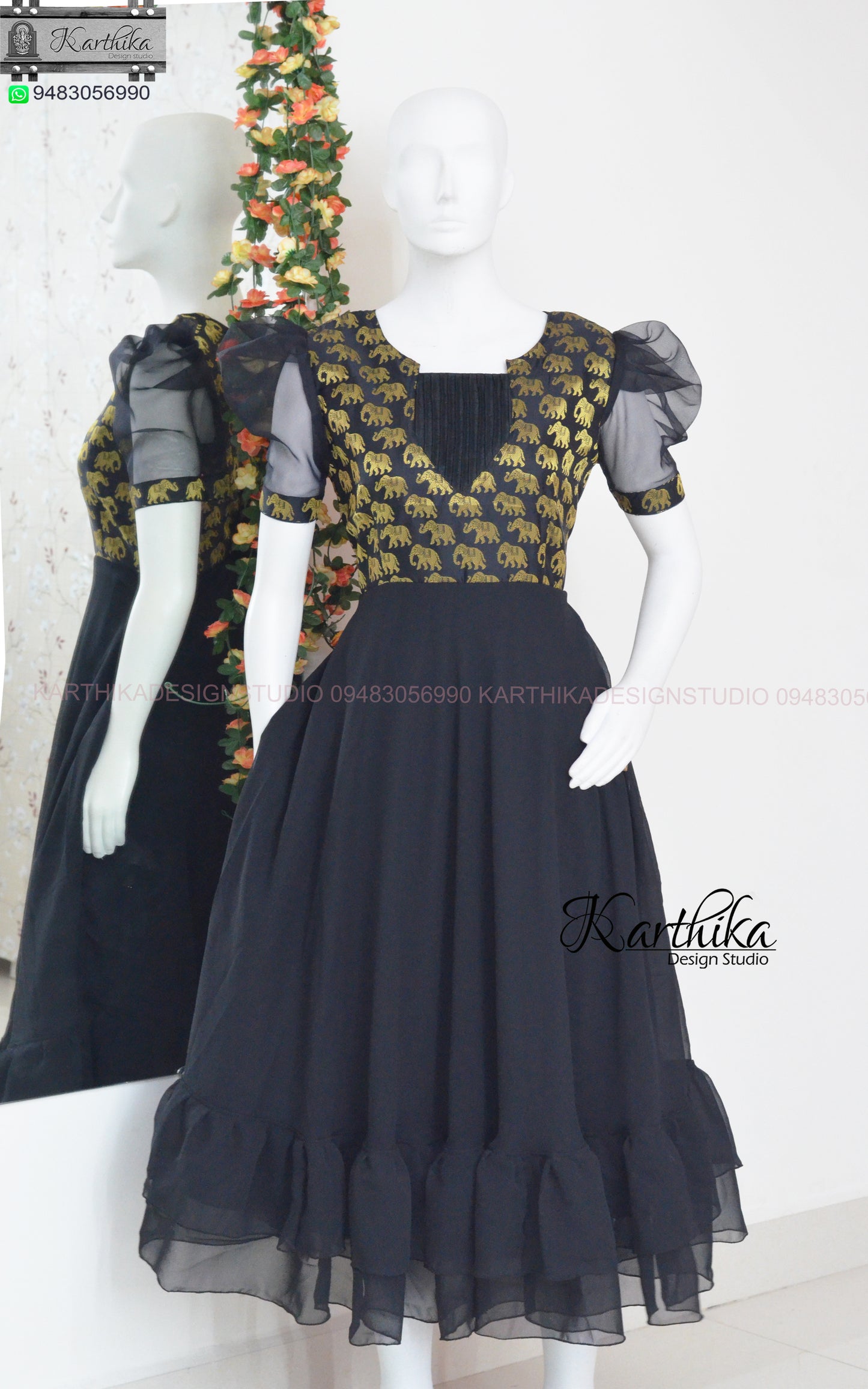 Black georgette frock