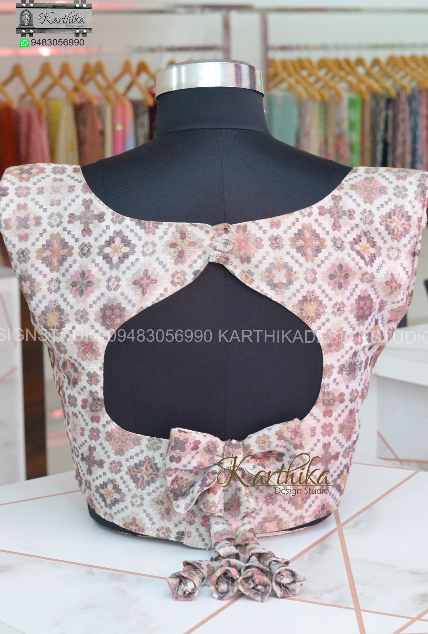 Jute silk saree with stitched blouse