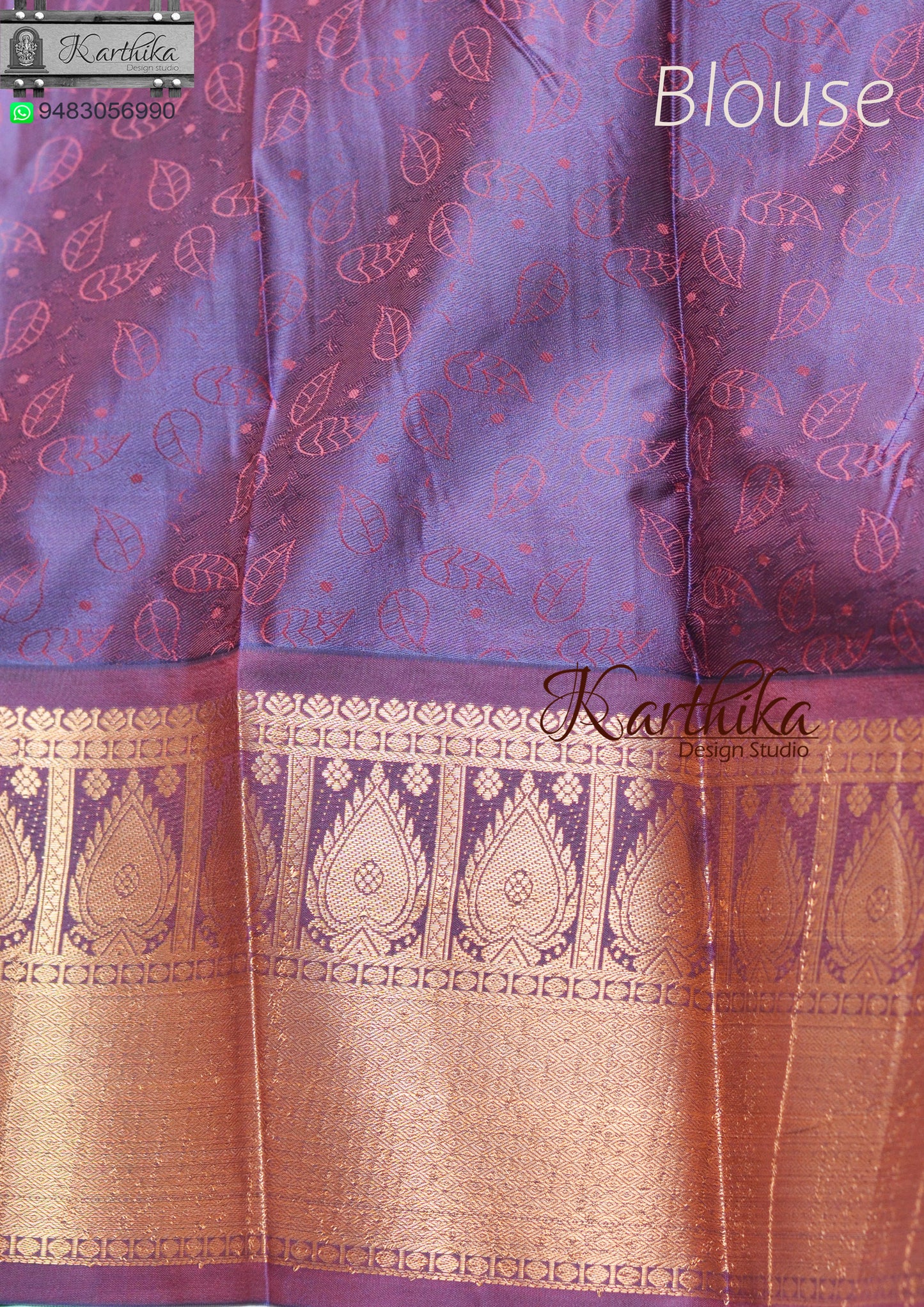 Kuppadam silk saree- Rama blue