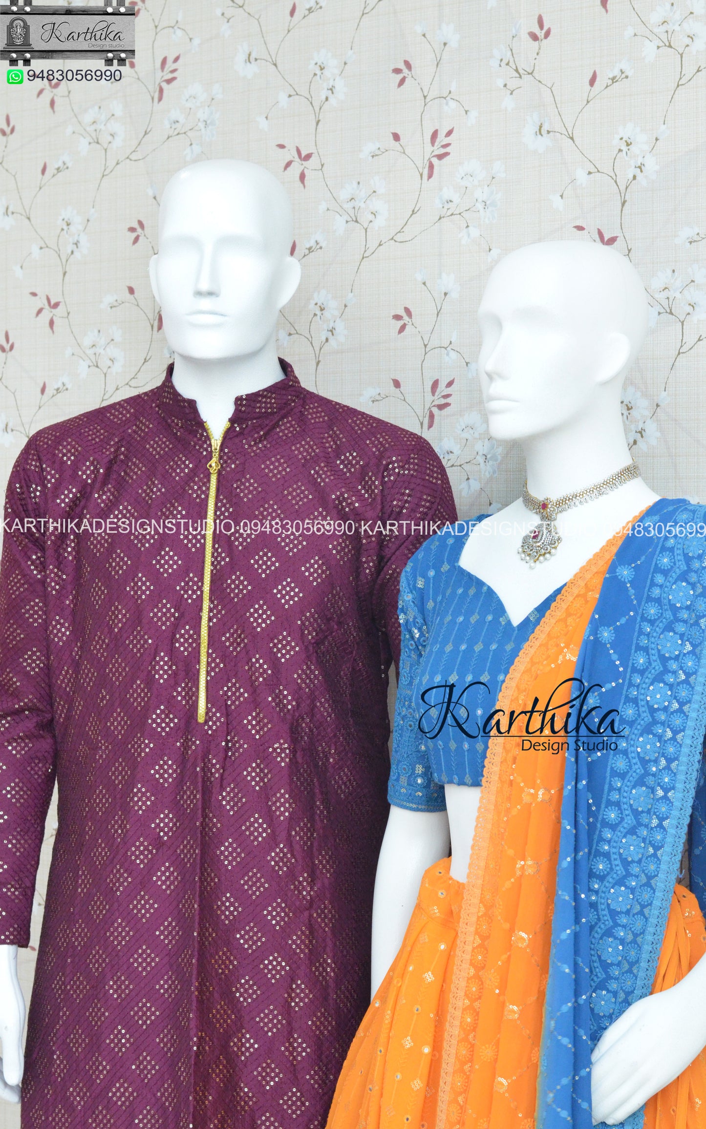 Ombre dyed chikankari lehenga