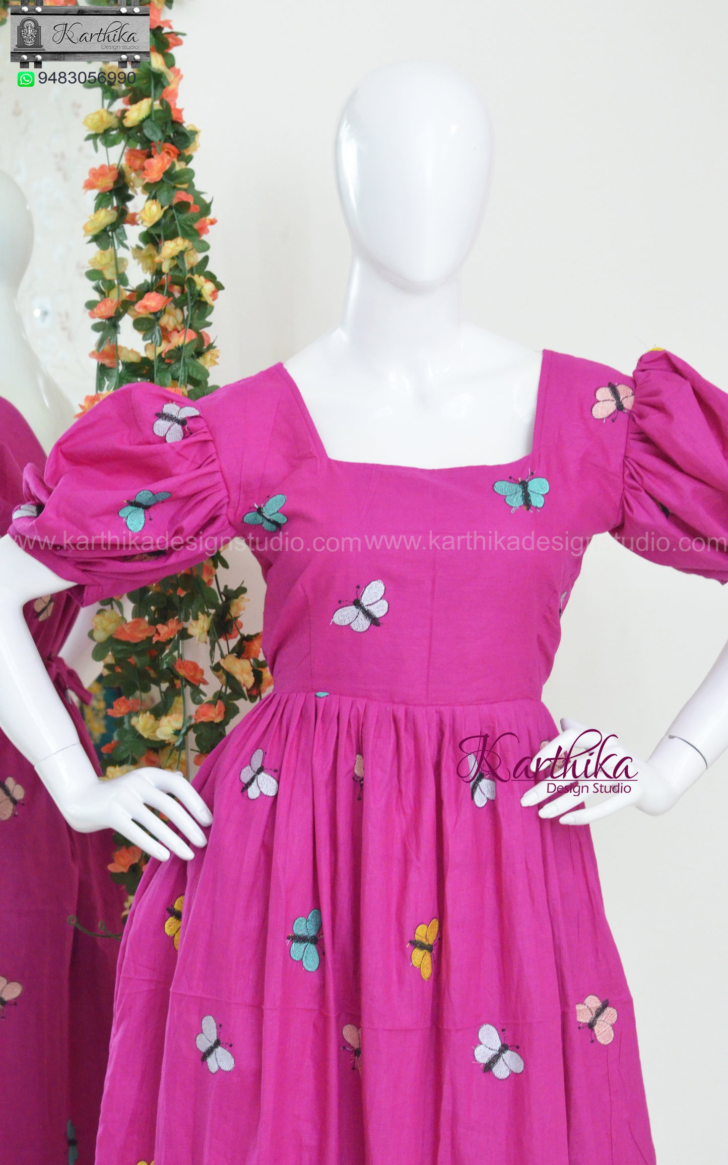 Magenta Butterfly frock