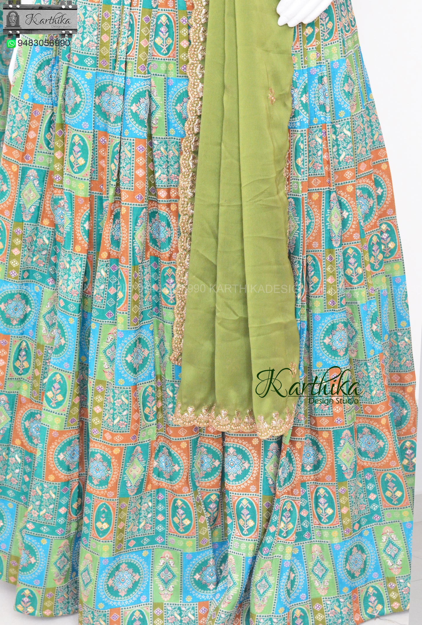Dola silk Crop top lehenga