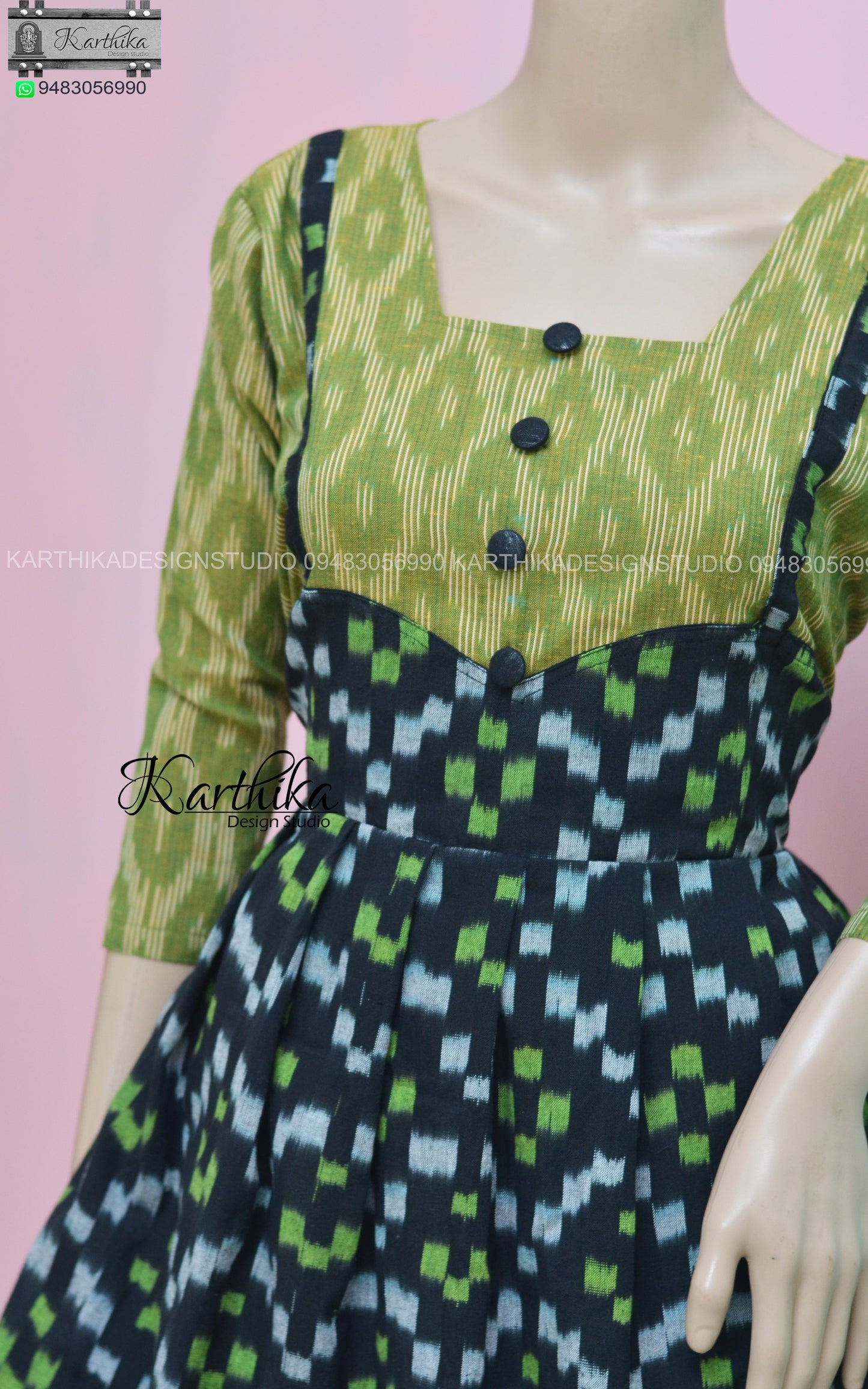 Dungaree style ikkat frock..
