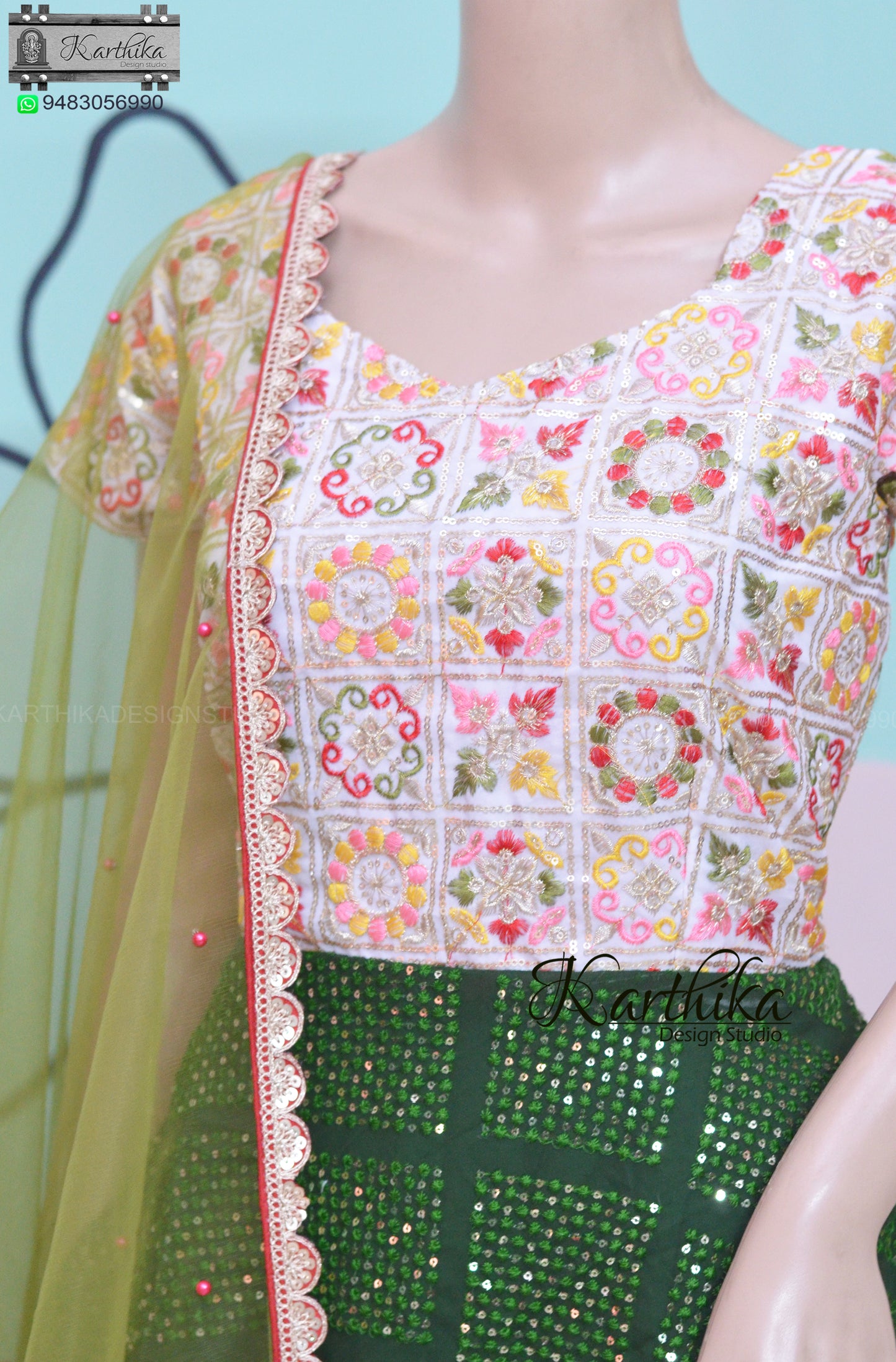 Embroidered georgette chudidhar