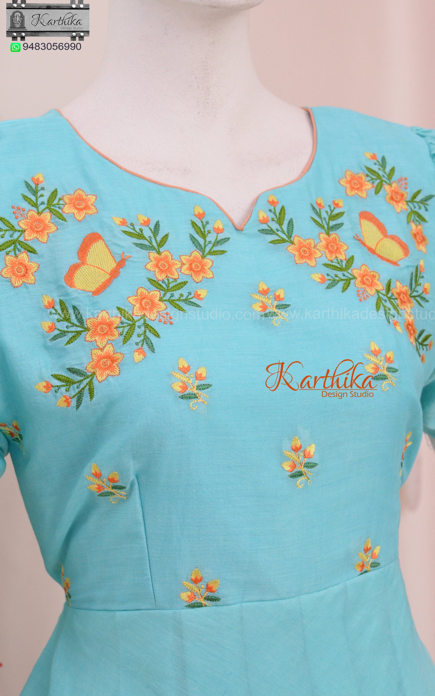 Embroidered Mul cotton frock