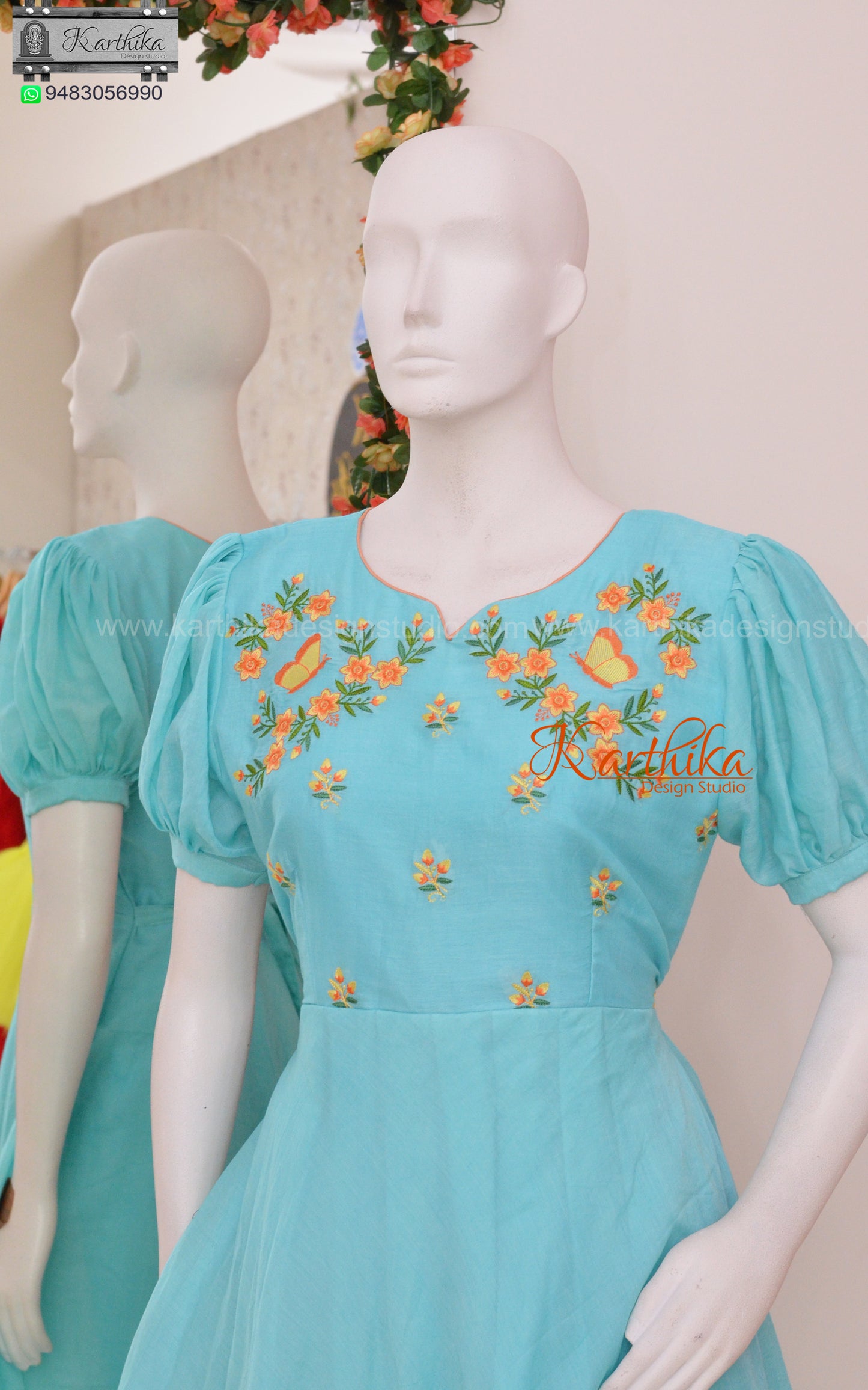 Embroidered Mul cotton frock