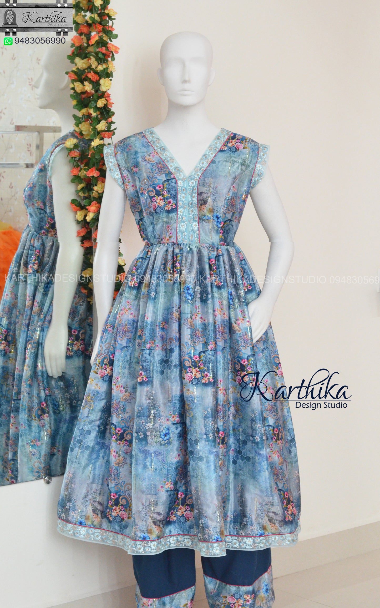 Embroidered Chinnon Suit set