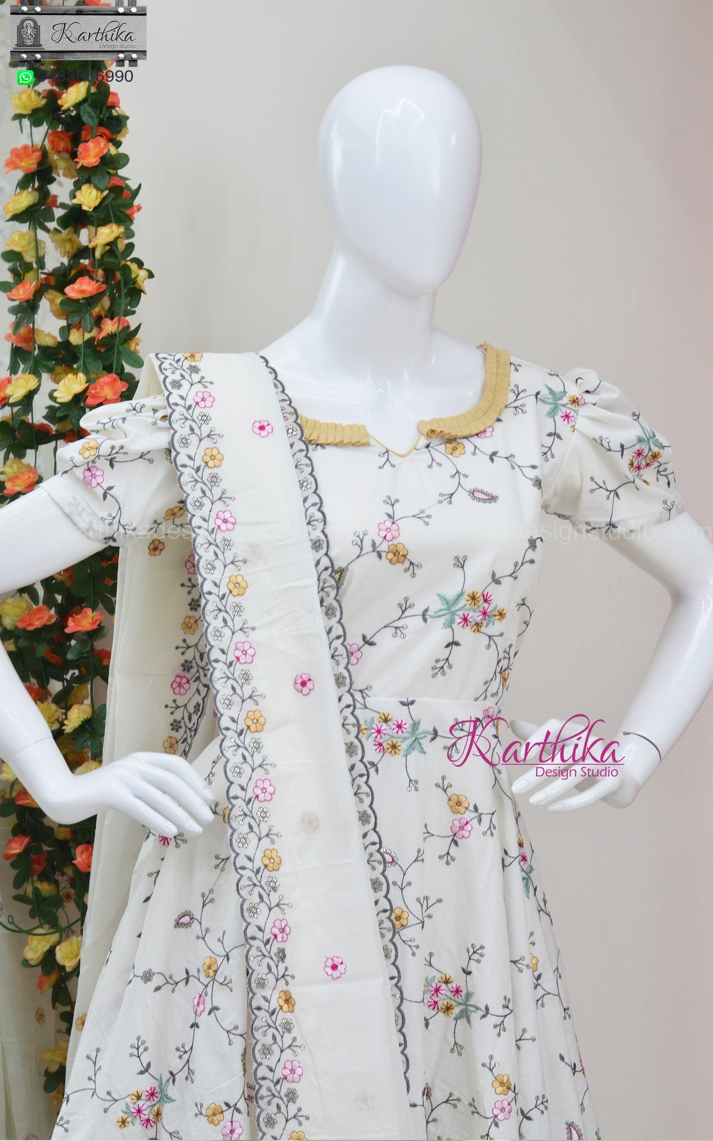 Embroidered pure cotton chudidhar