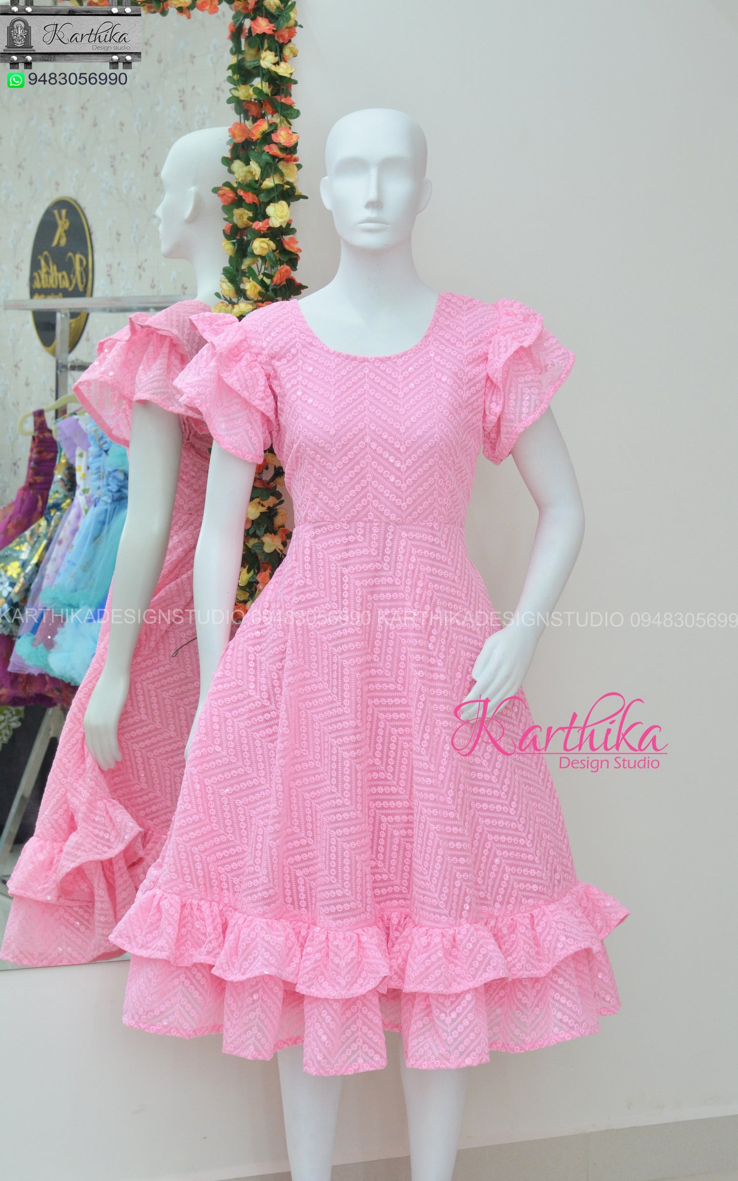 Embroidered georgette frock