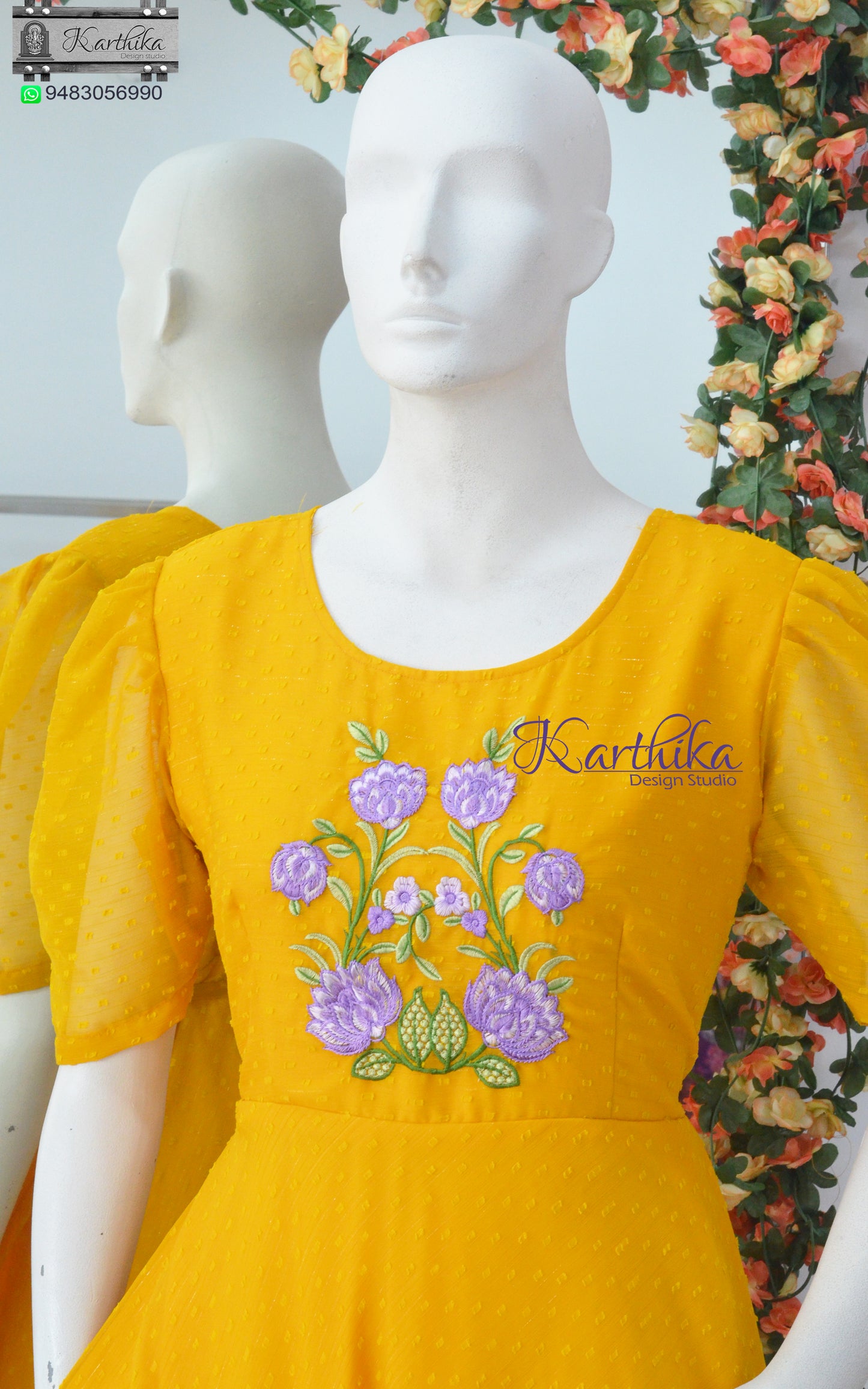 Embroidered georgette frock