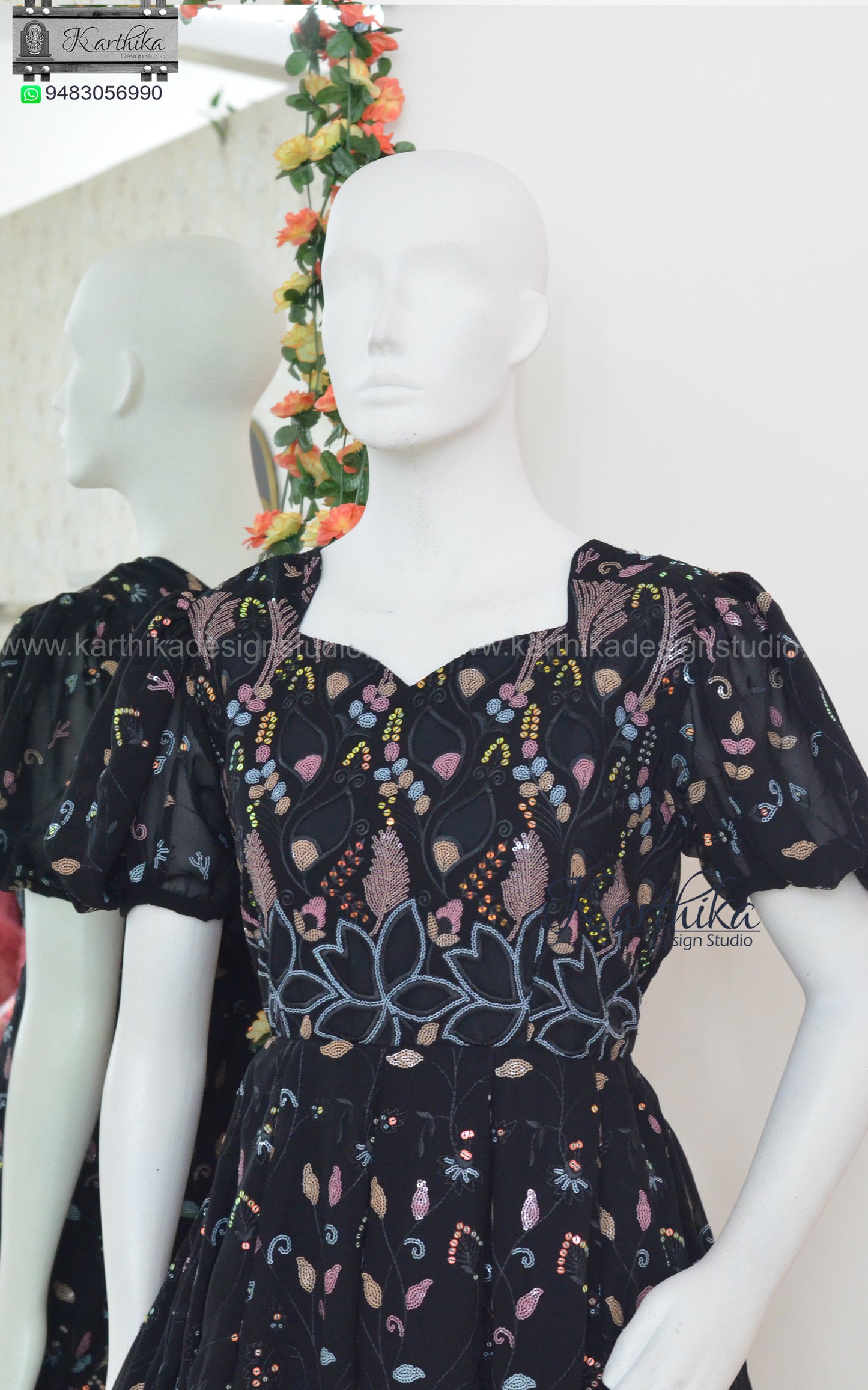 Premium embroidered georgette frock