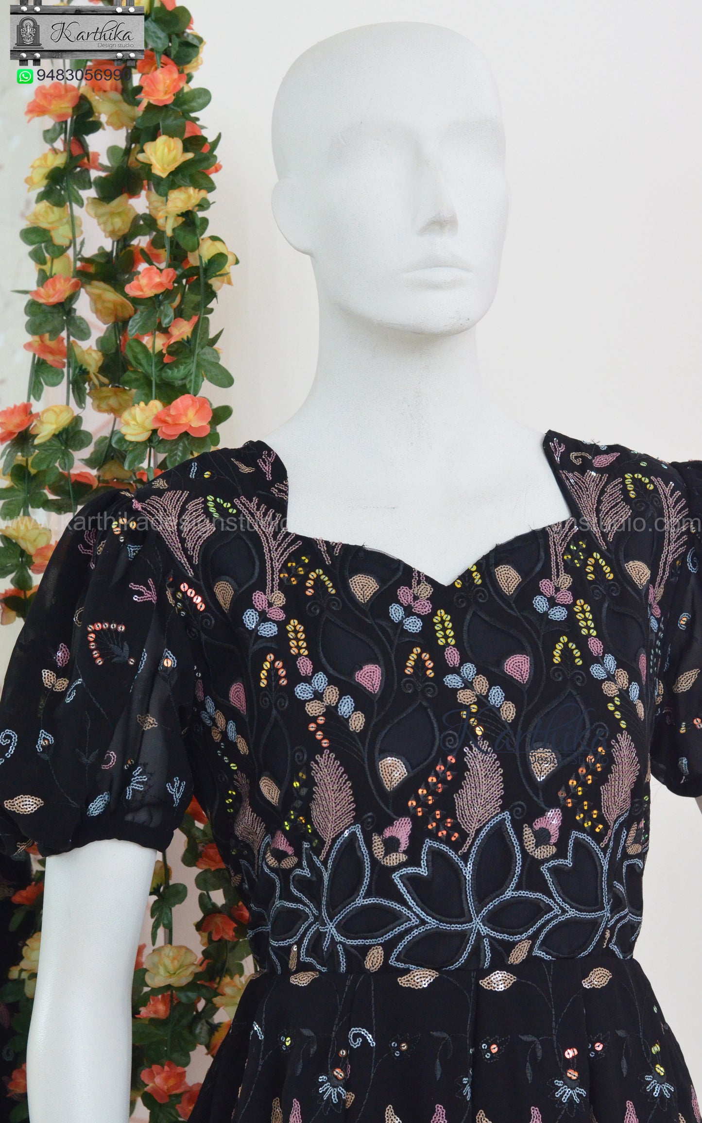 Premium embroidered georgette frock