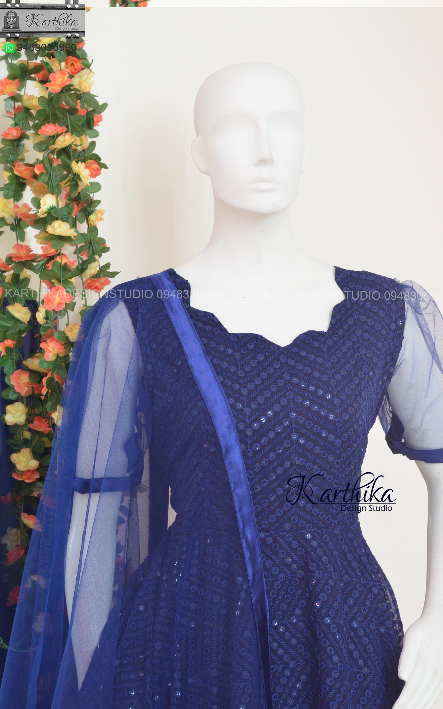 Embroidered georgette chudidhar