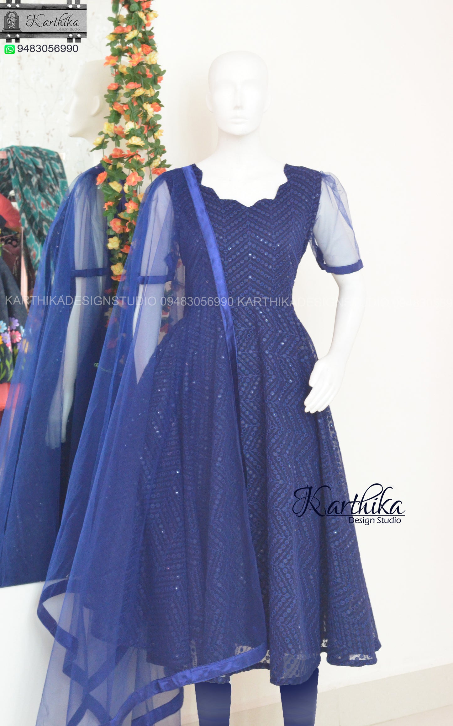 Embroidered georgette chudidhar