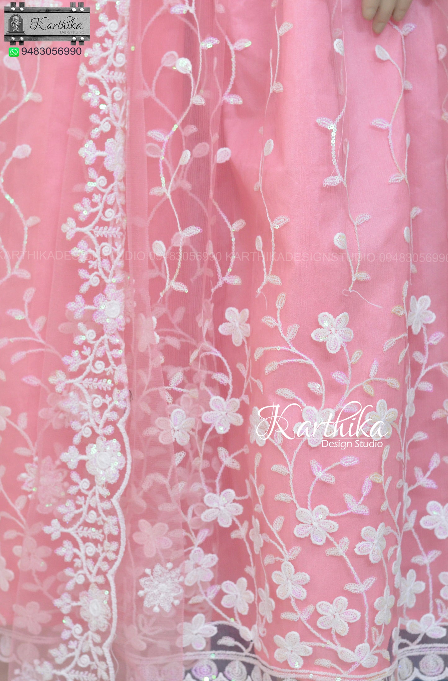 Embroidered Net chudidhar