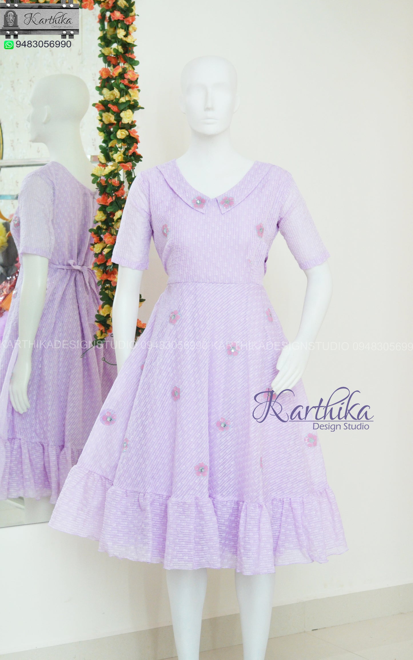 Embroidered organza frock