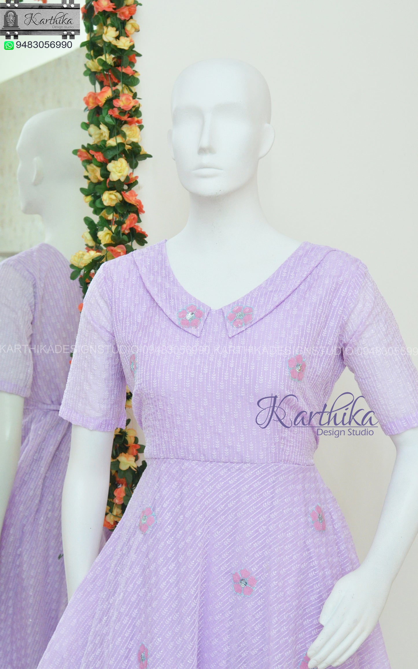 Embroidered organza frock