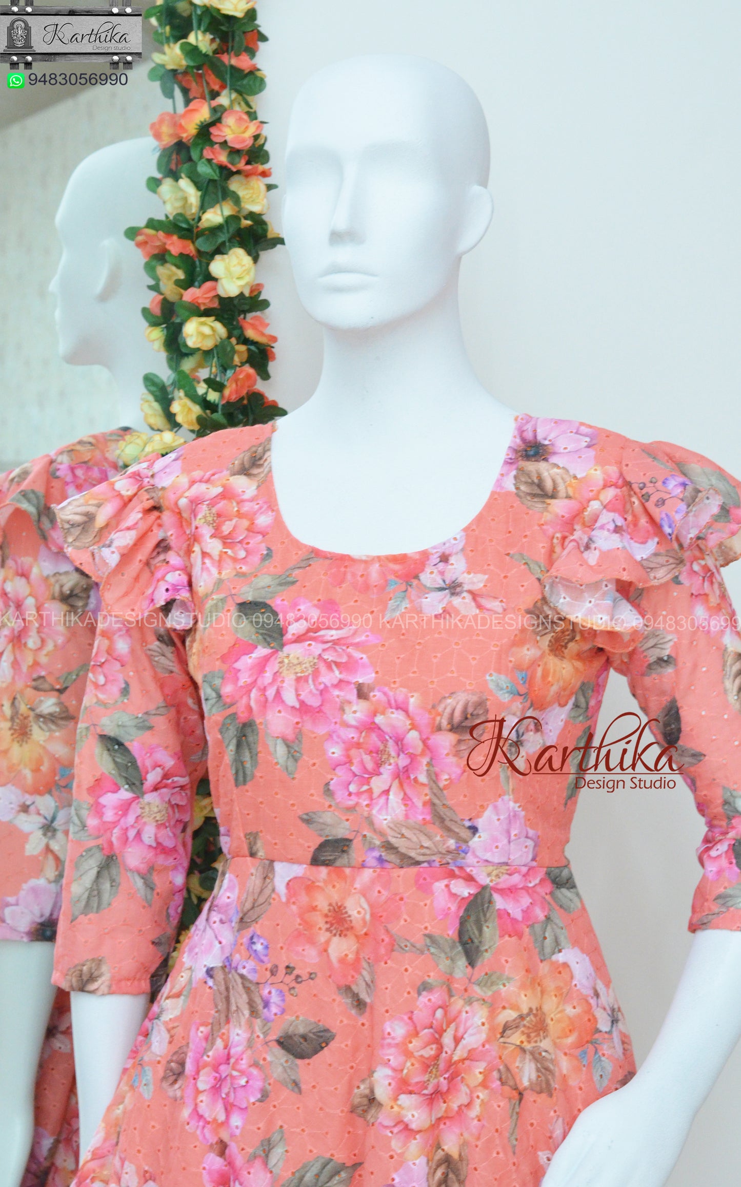 Floral Hakoba cotton frock.