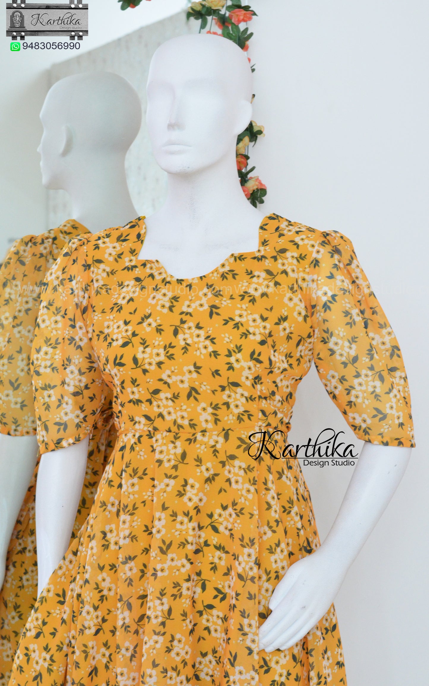Yellow georgette frock