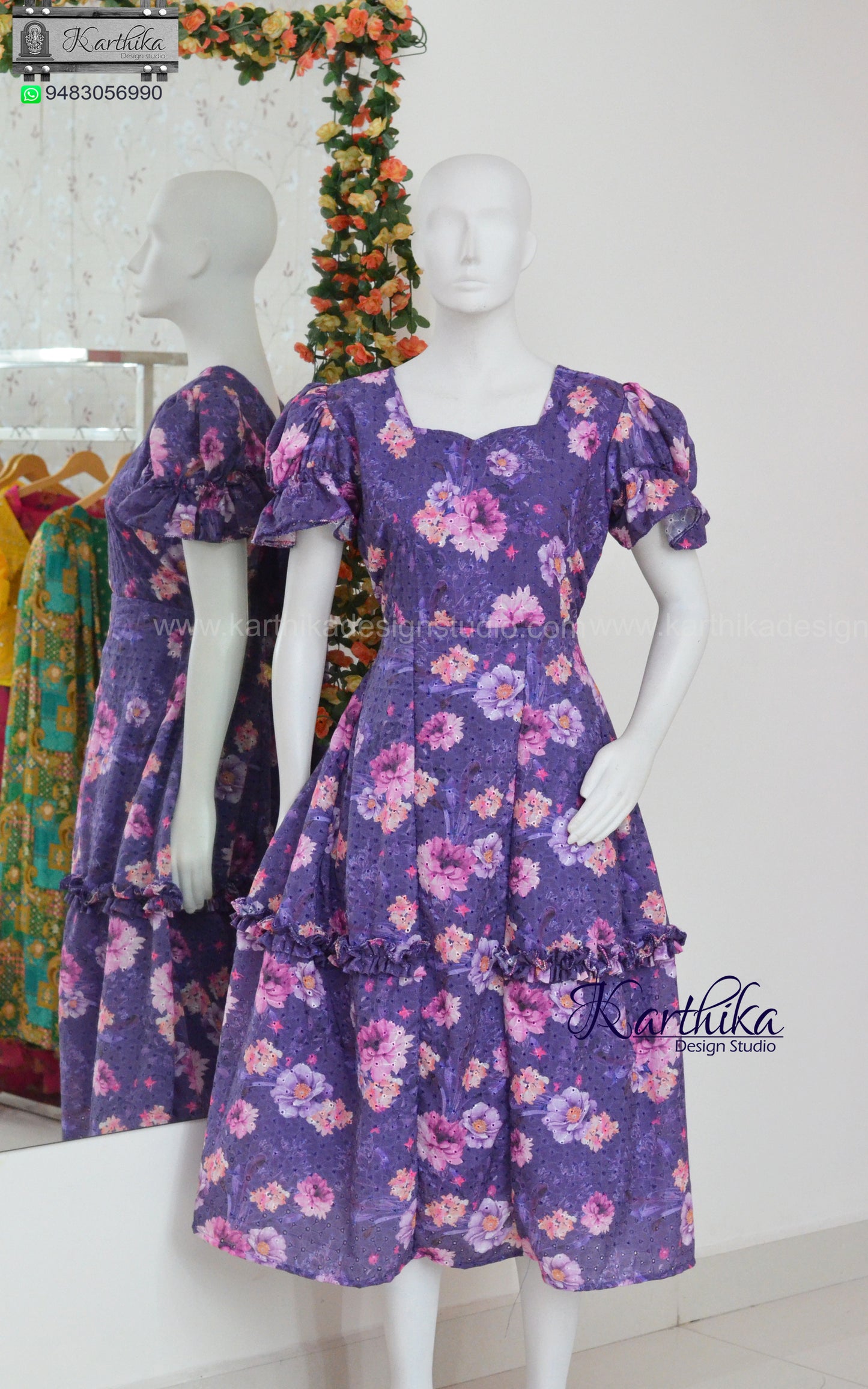Floral Hakoba cotton frock...