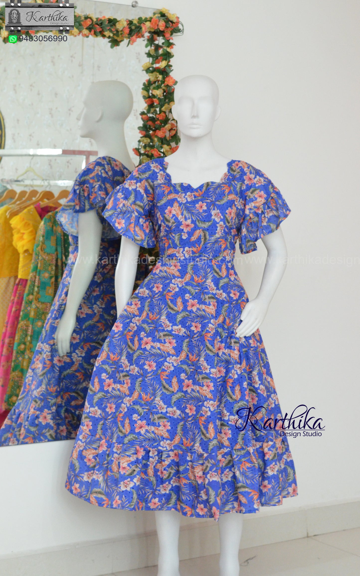 Floral Hakoba cotton frock...