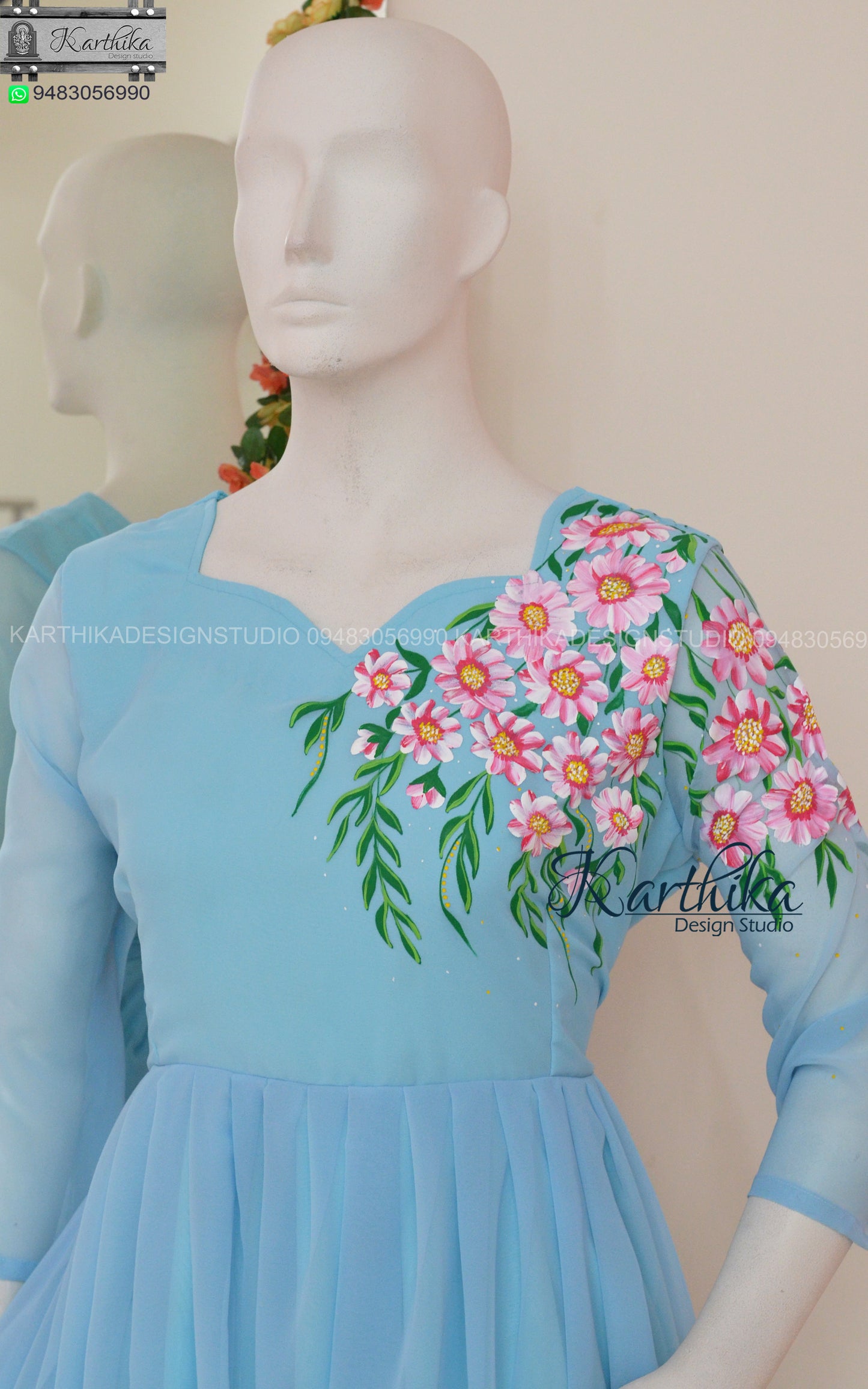 Handpainted georgette frock
