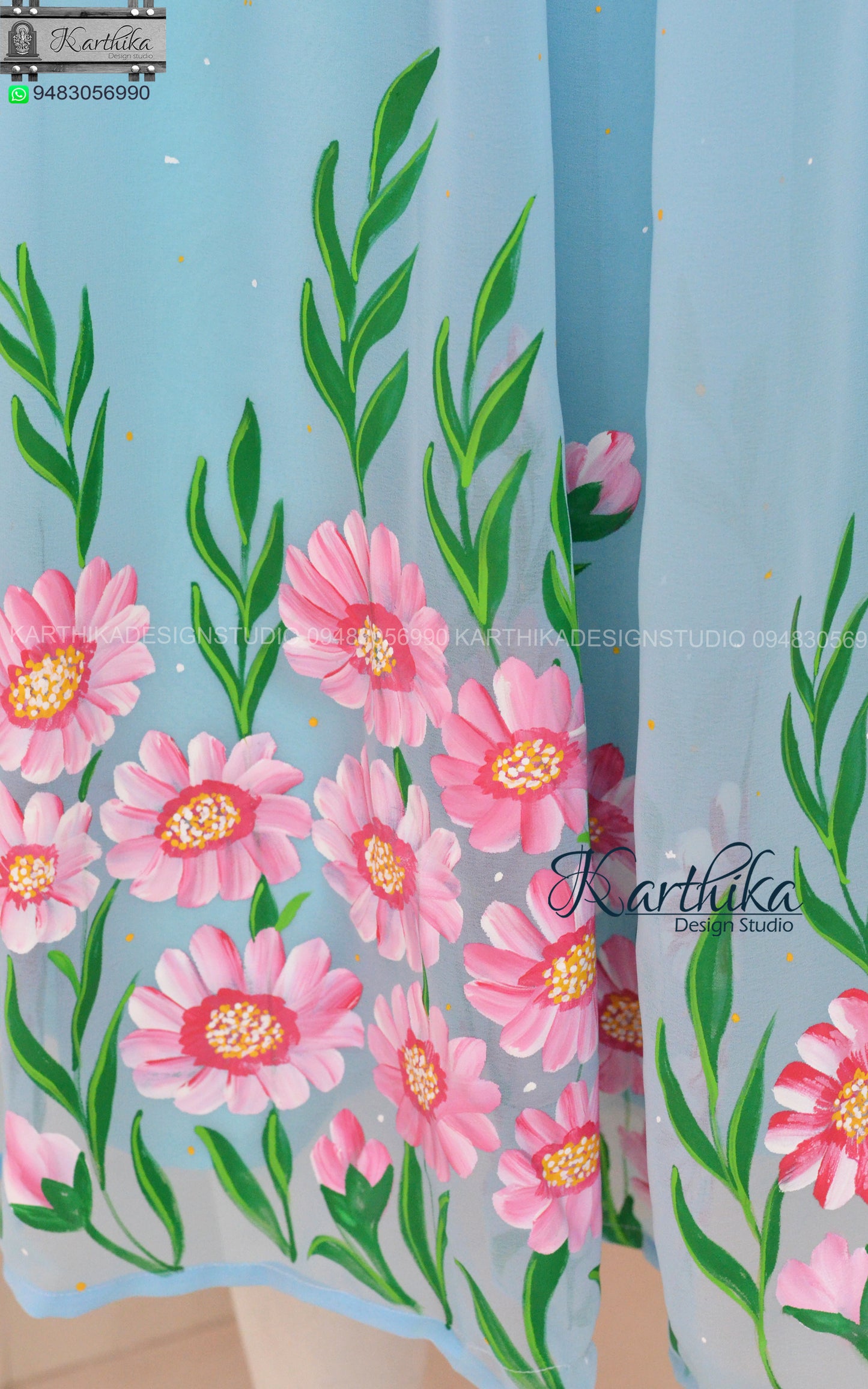 Handpainted georgette frock