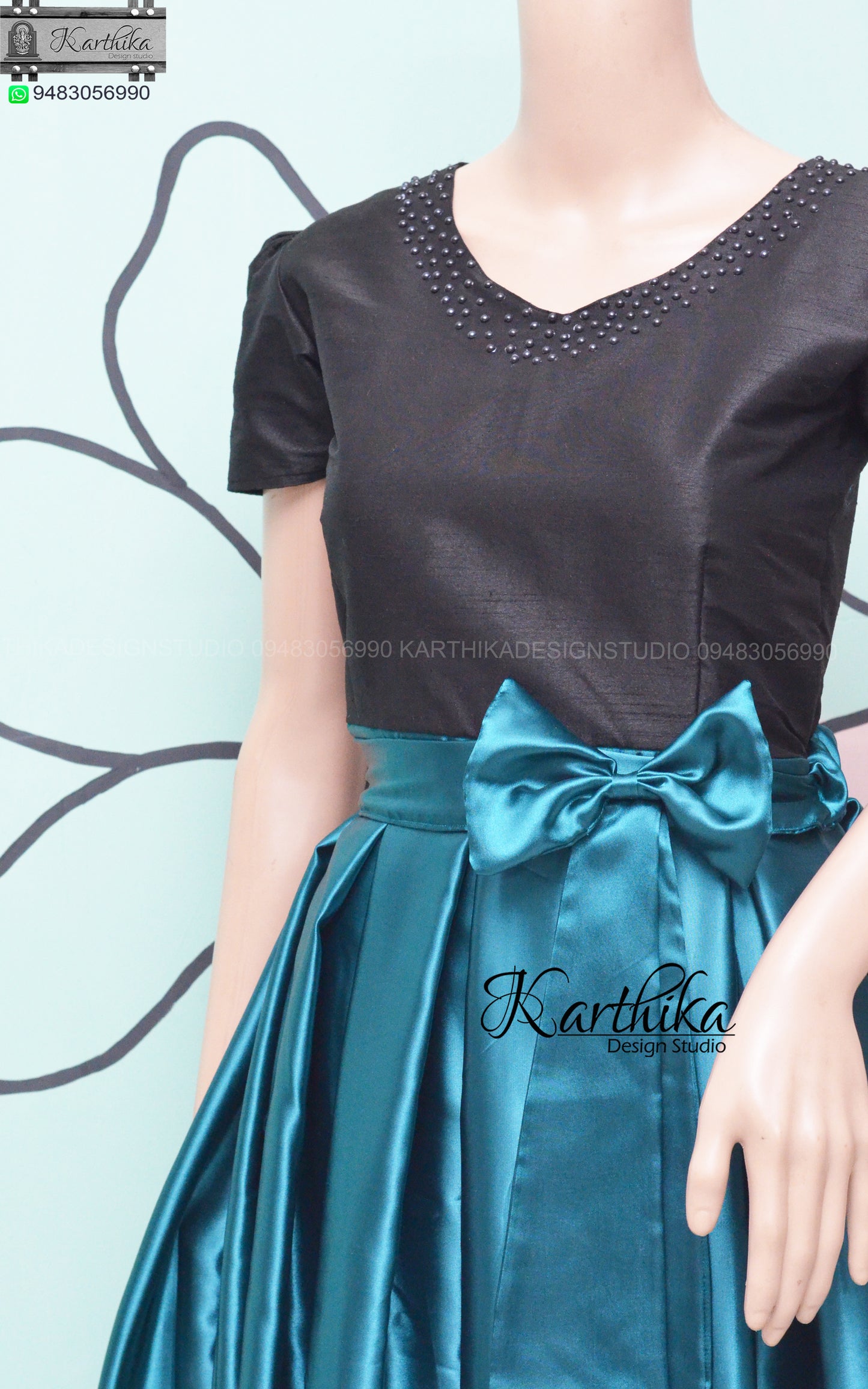 High low satin frock with belt