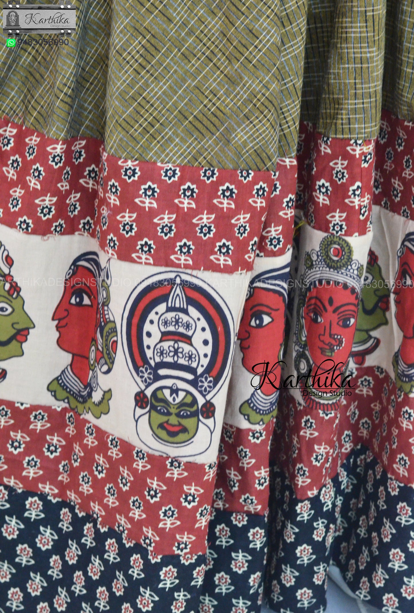 Ikkat kalamkari Ajrakh cotton langa voni