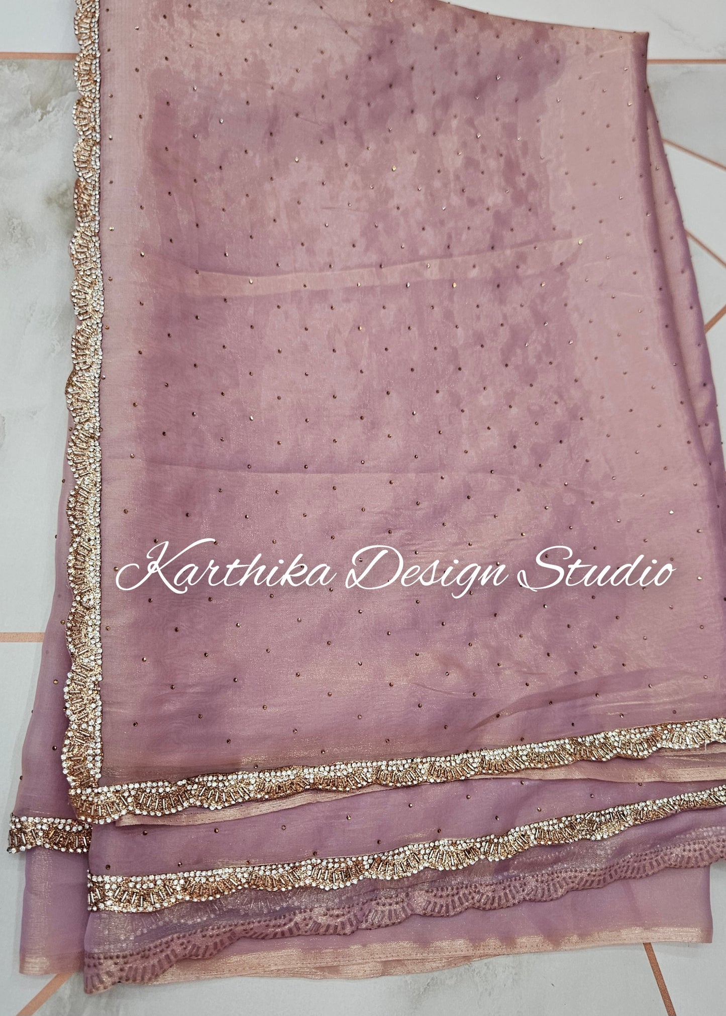 Onion pink Jimmy Choo saree