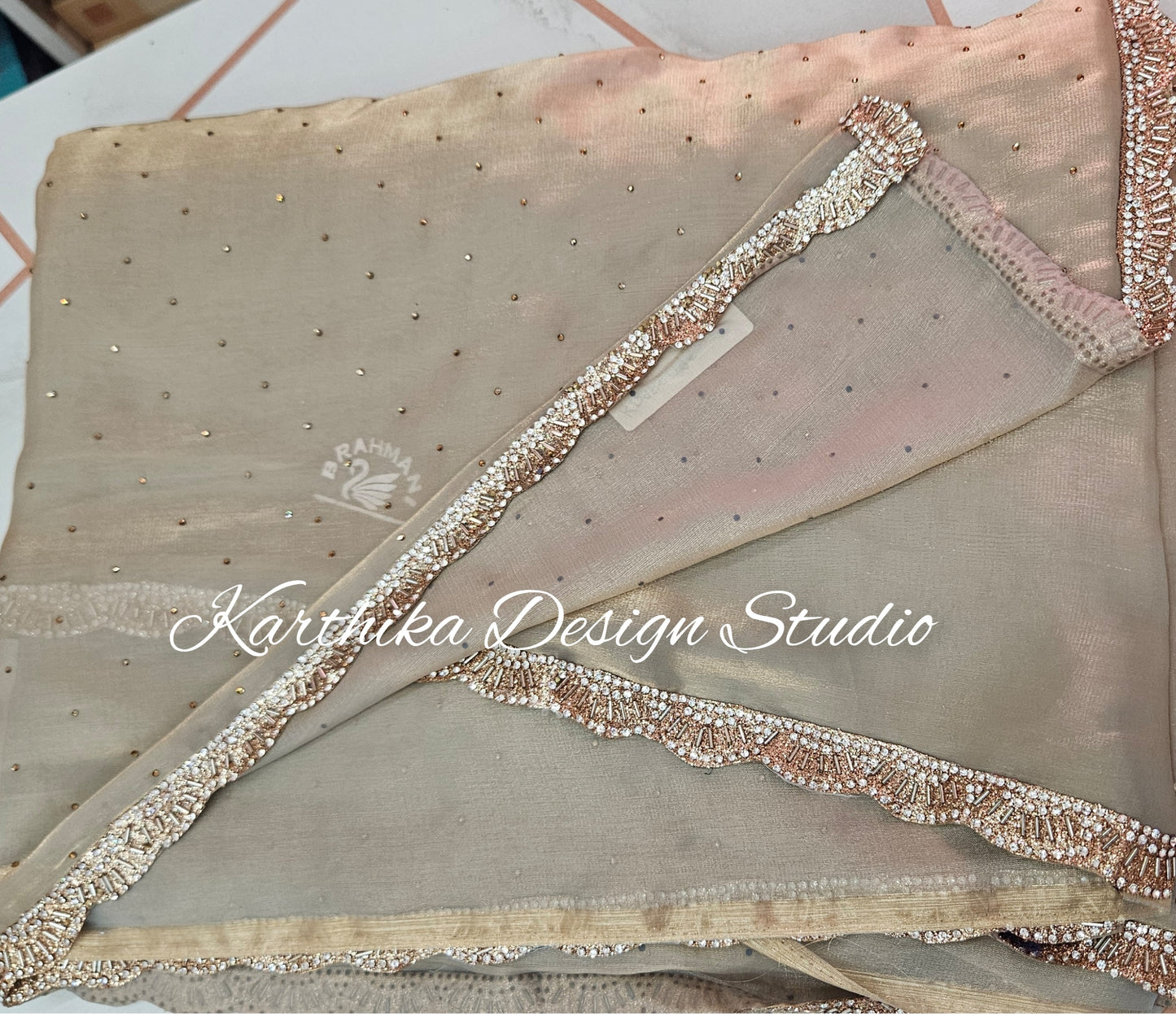 Grey Jimmy Choo saree