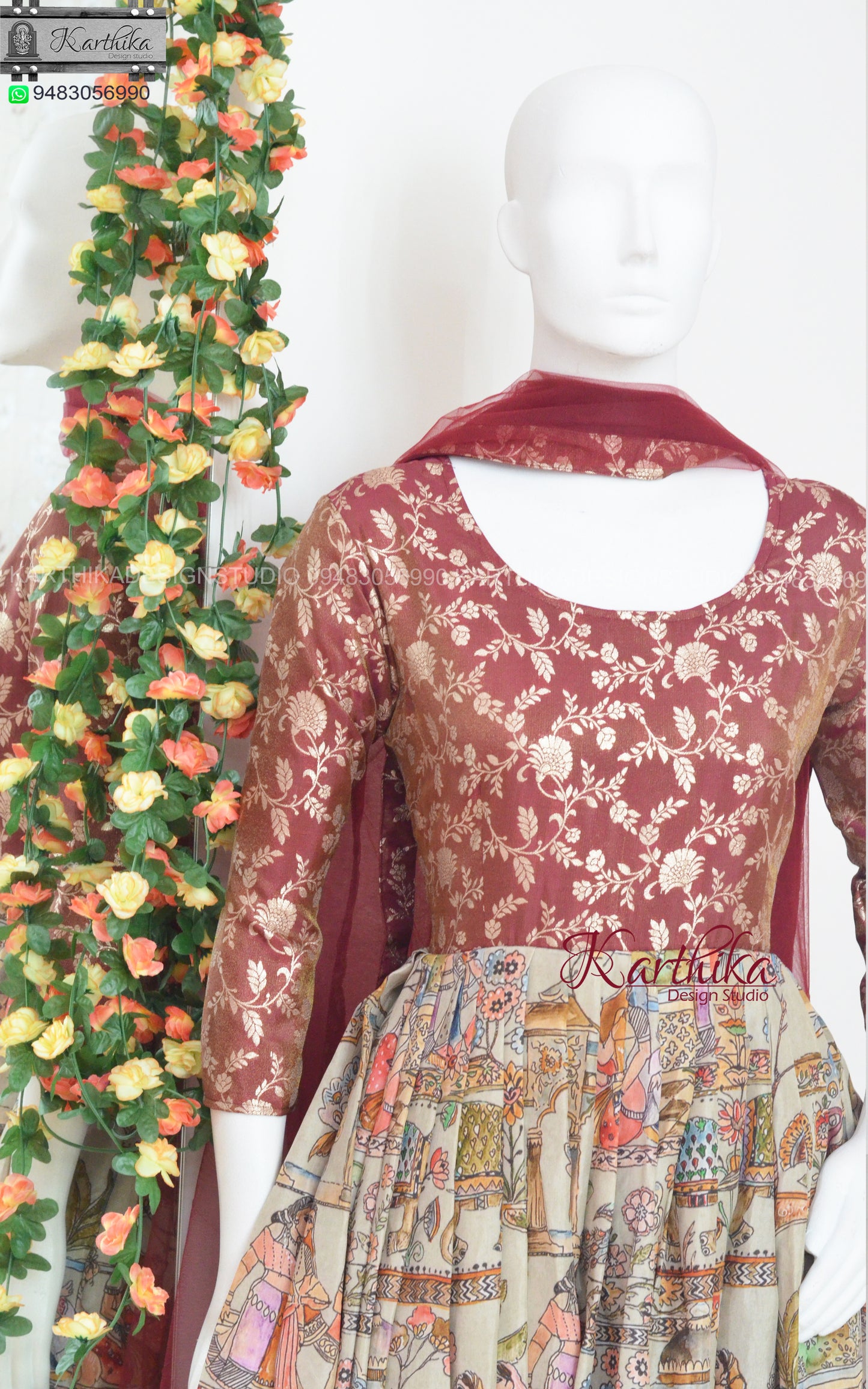 Jute silk long gown..
