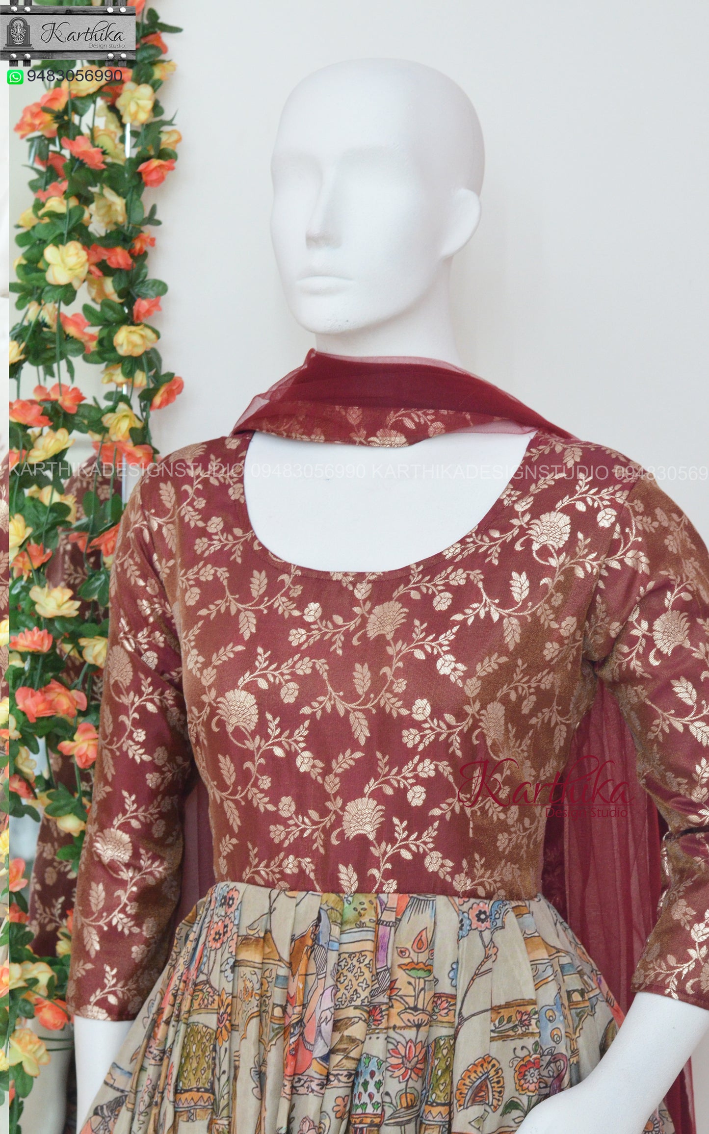 Jute silk long gown..