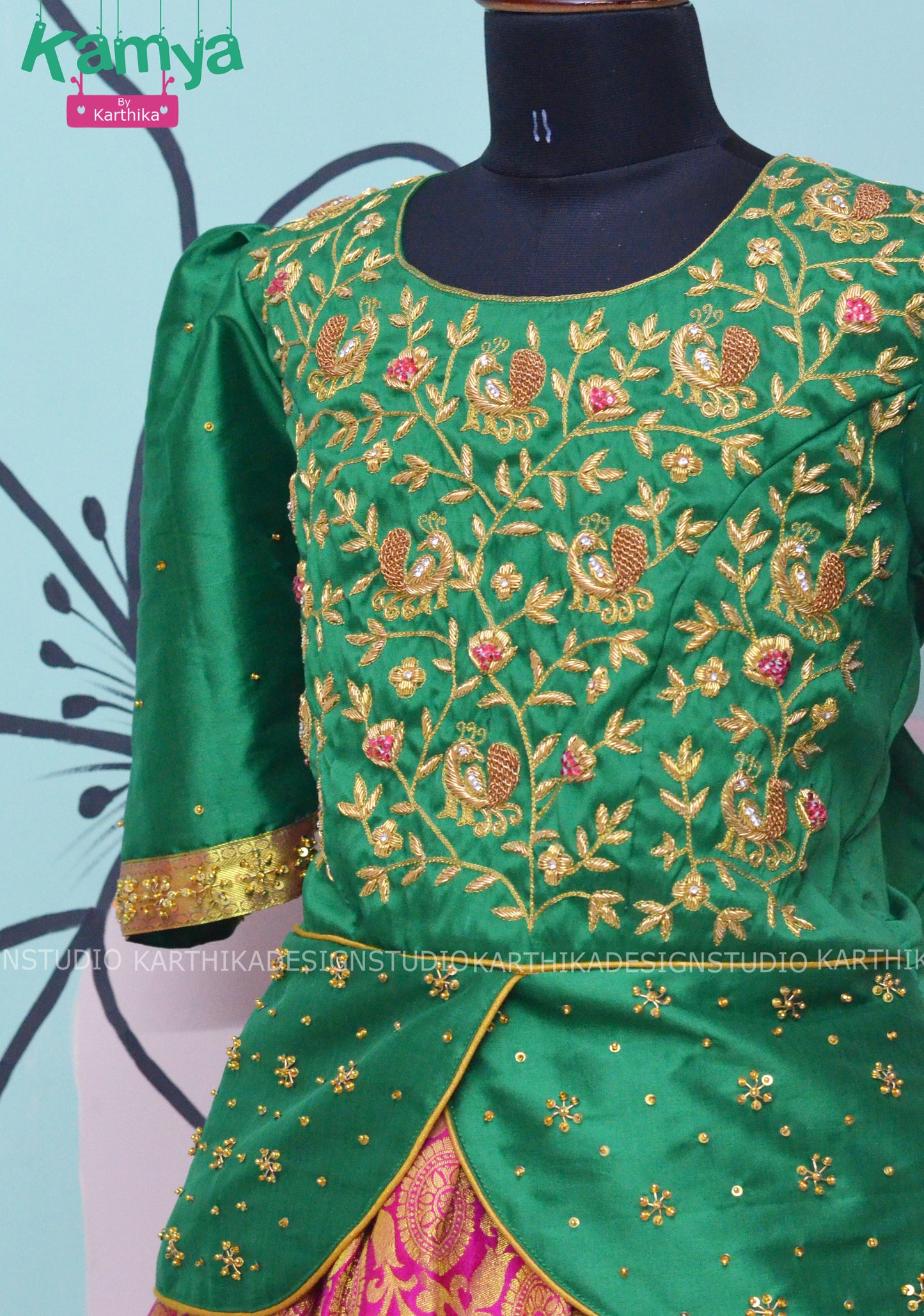 Kanchi pattu Langa blouse