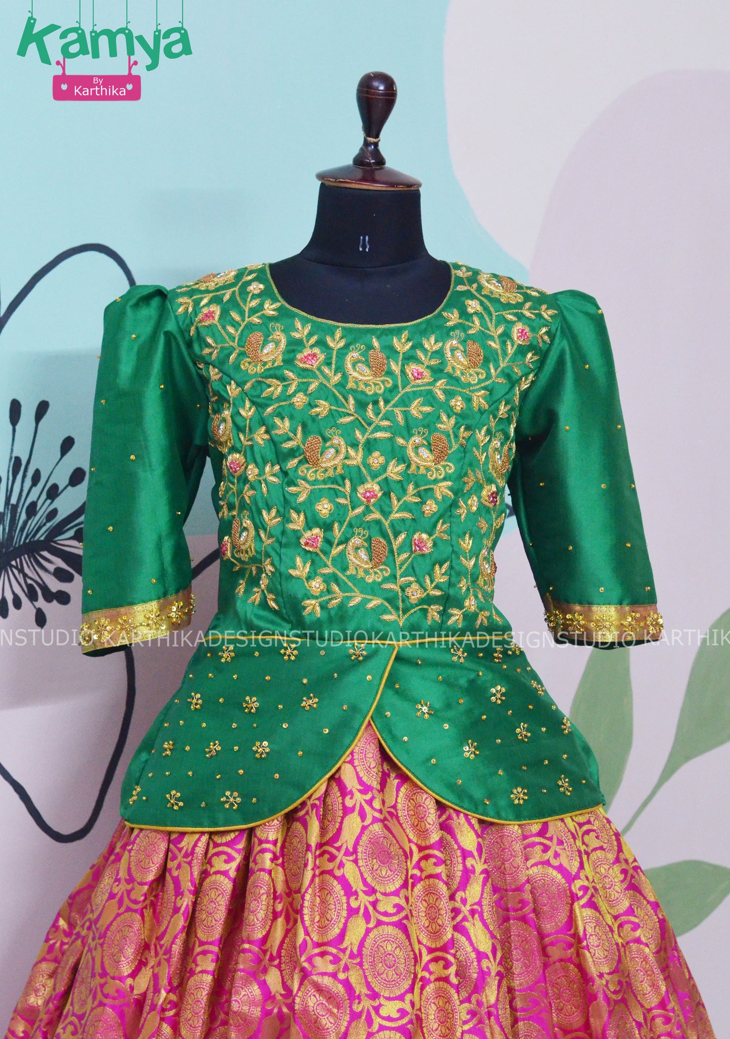 Kanchi pattu Langa blouse