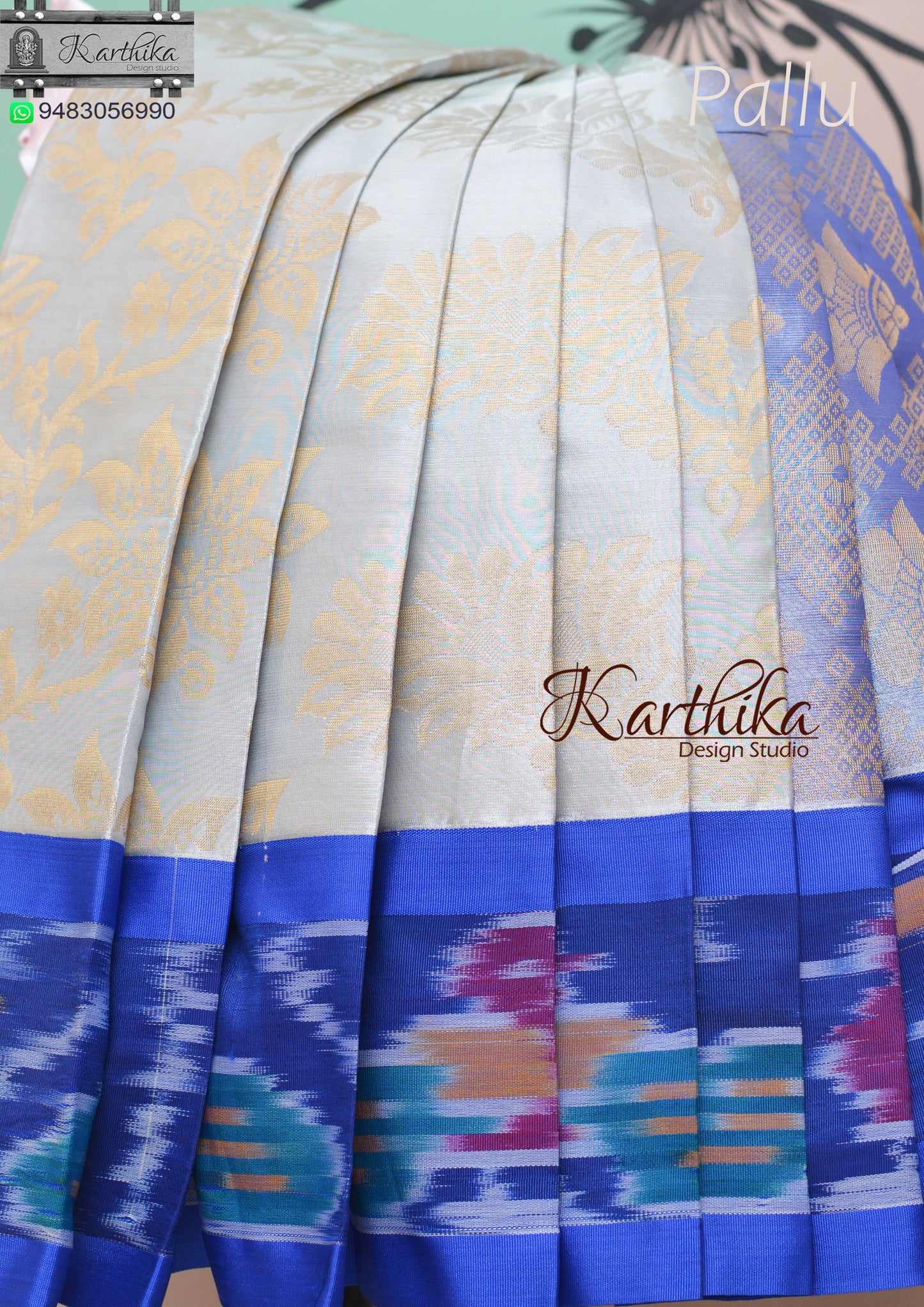 Kuppadam saree with ikkat border.
