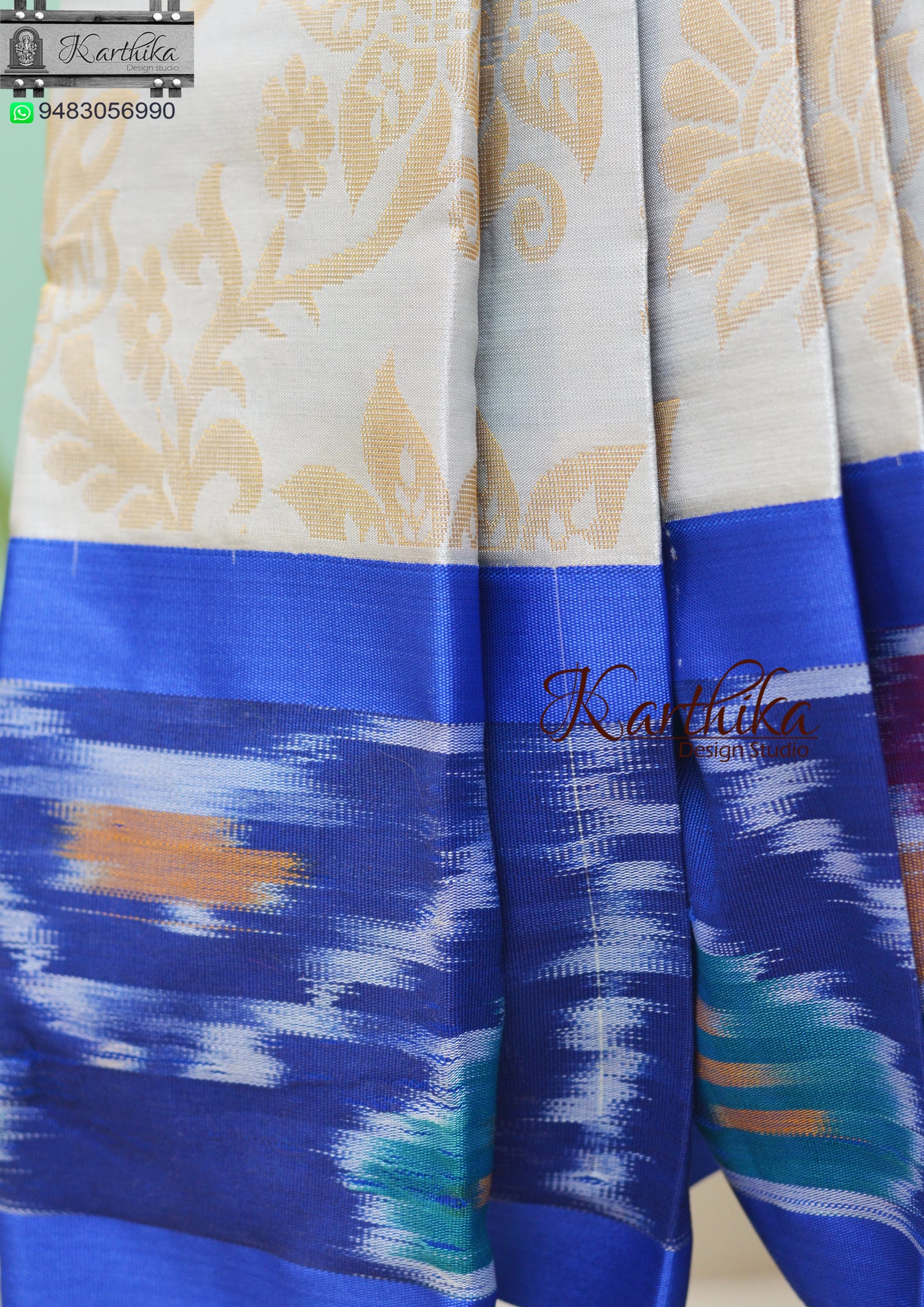 Kuppadam saree with ikkat border.