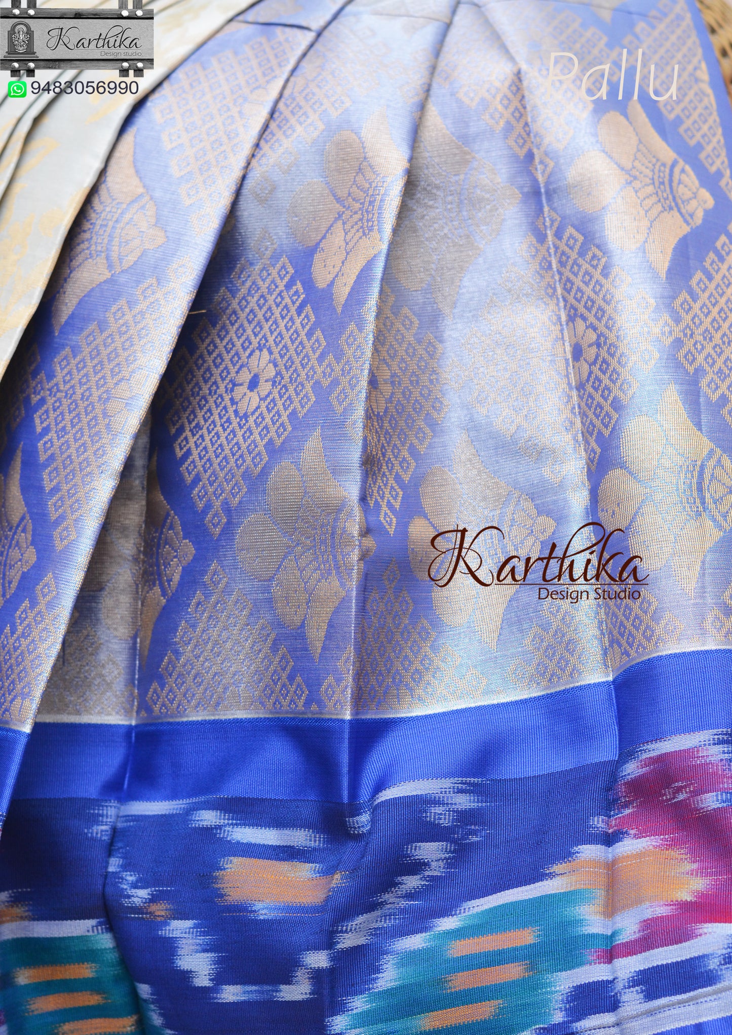 Kuppadam saree with ikkat border.