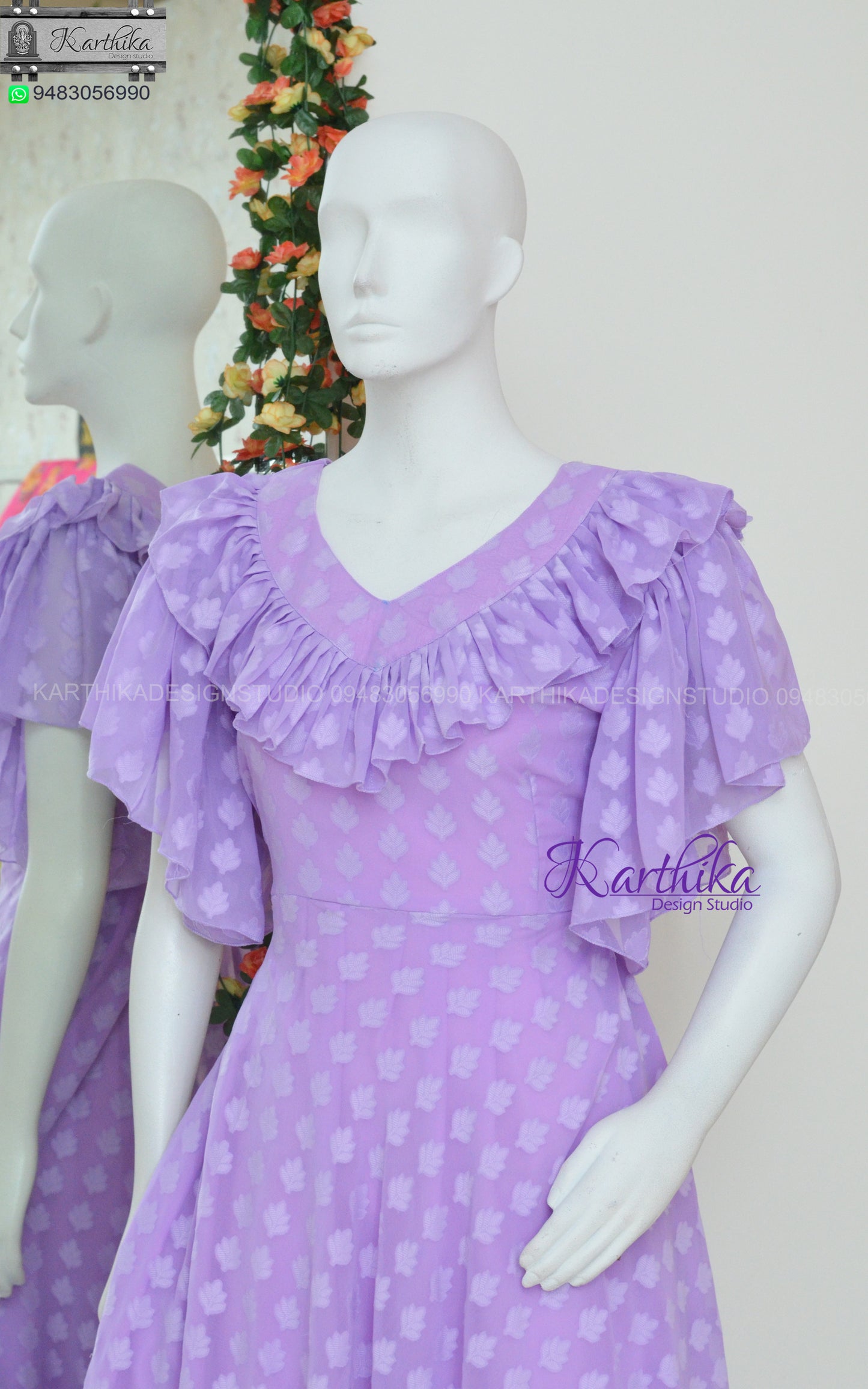 Lavender georgette frock